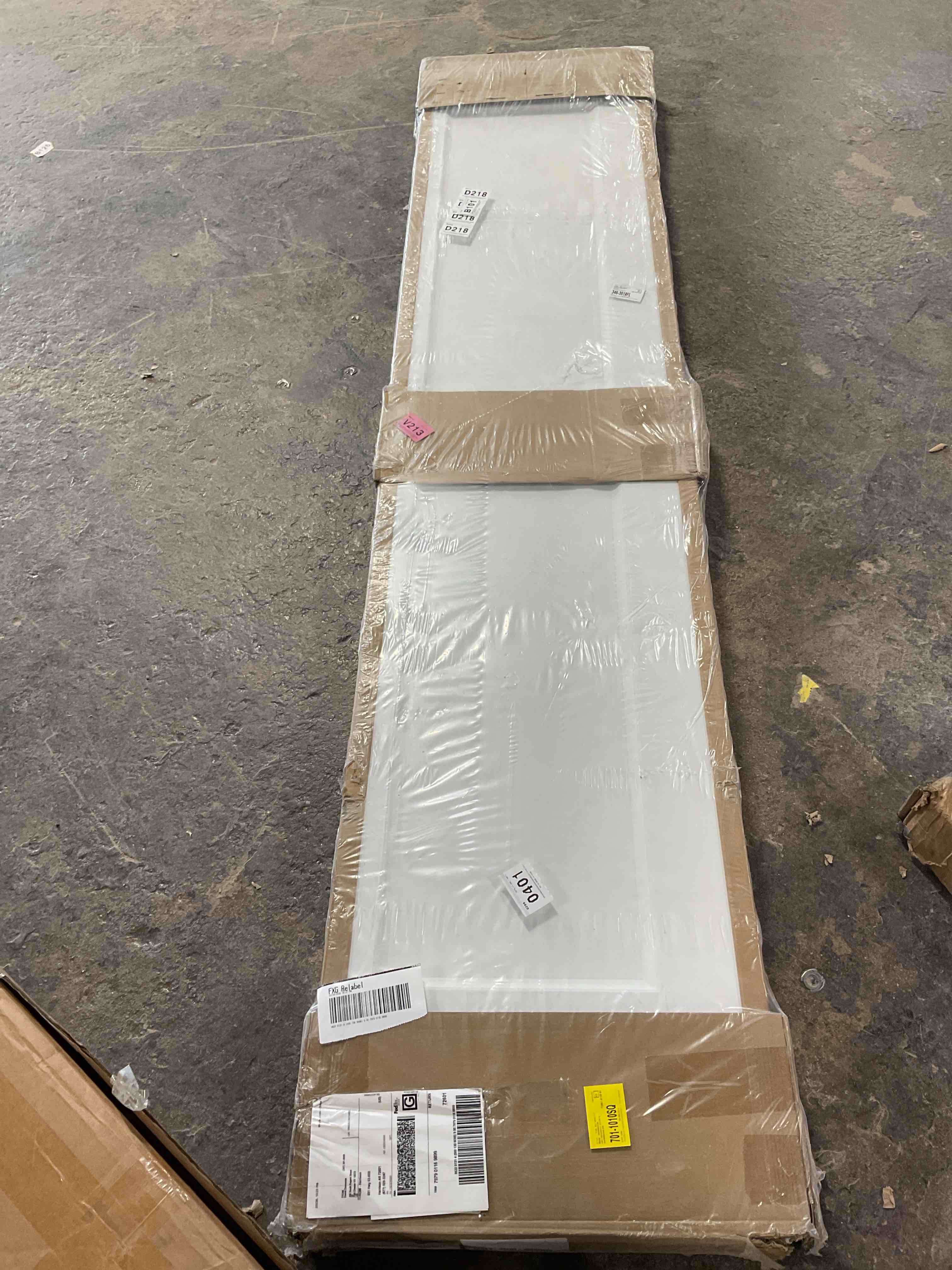 Condition photo showing Good Condition for 36"X84" 1-Panel Primed Composite Interior Bi-Fold Barn Door, Hollow-Core Door With Hardware Include