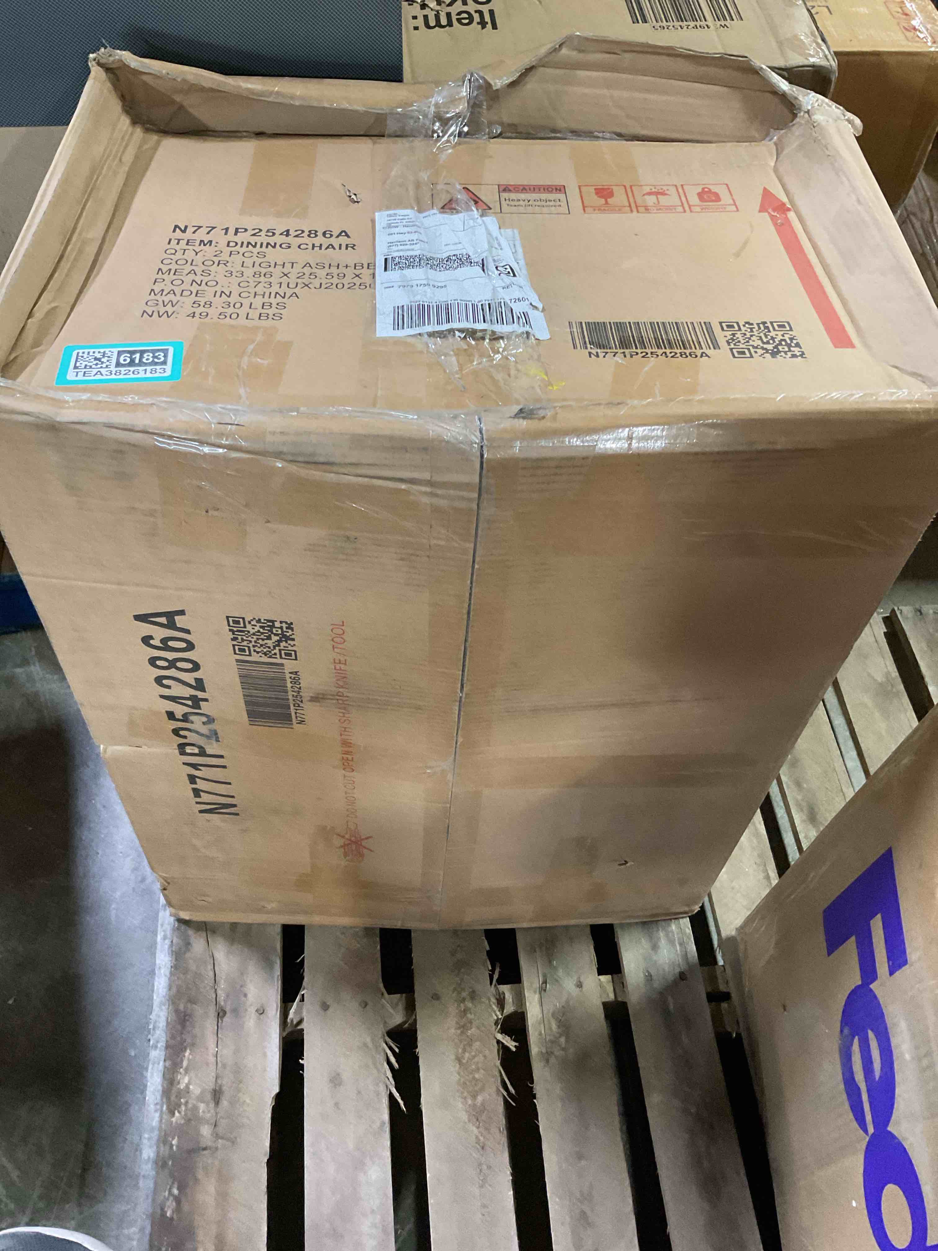 Condition photo showing Good Condition for Drake Rubberwood Upholstered Dining Chairs