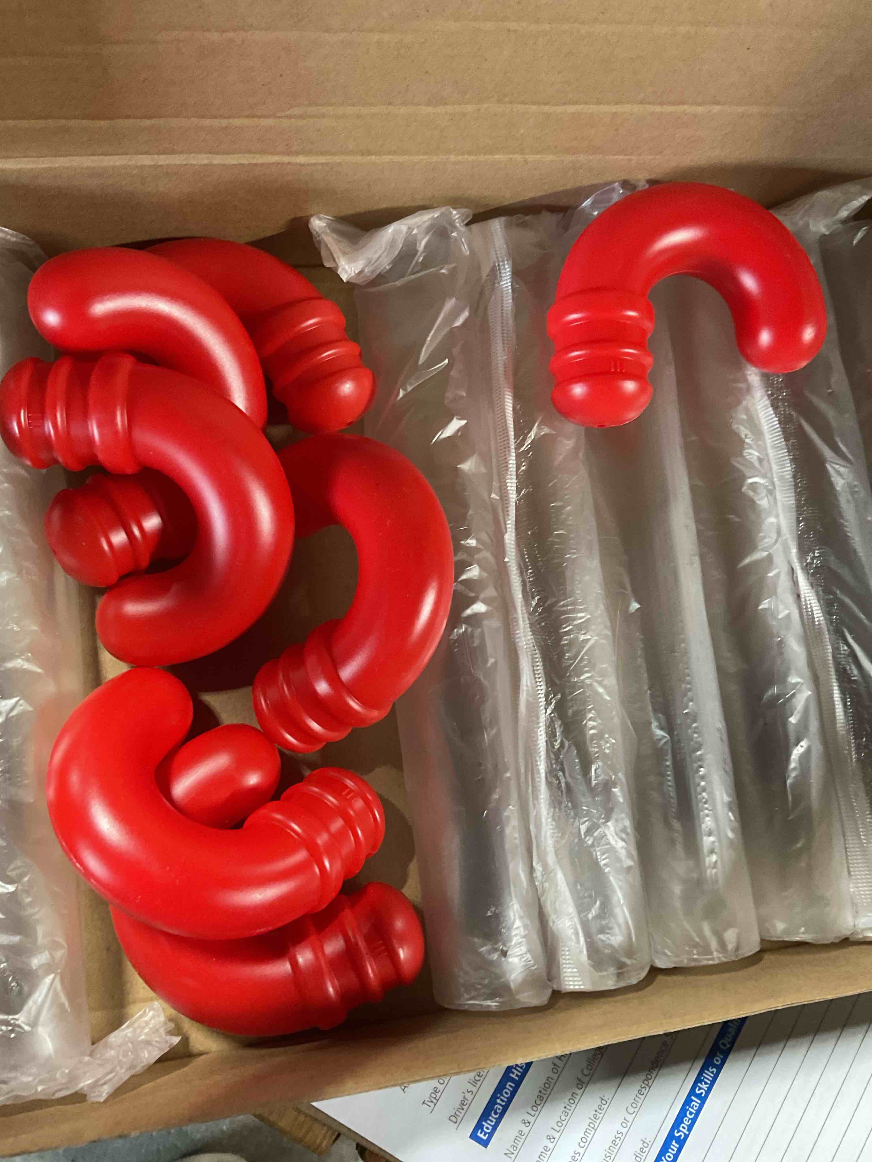 Condition photo showing Good Condition for Large Christmas Candy Tubes 9.64 Inch Plastic Candy To Fill Candy Chocolate Stocking Filled With Candy Festive Candy Holder Christmas Candy Containers (12 Pcs)