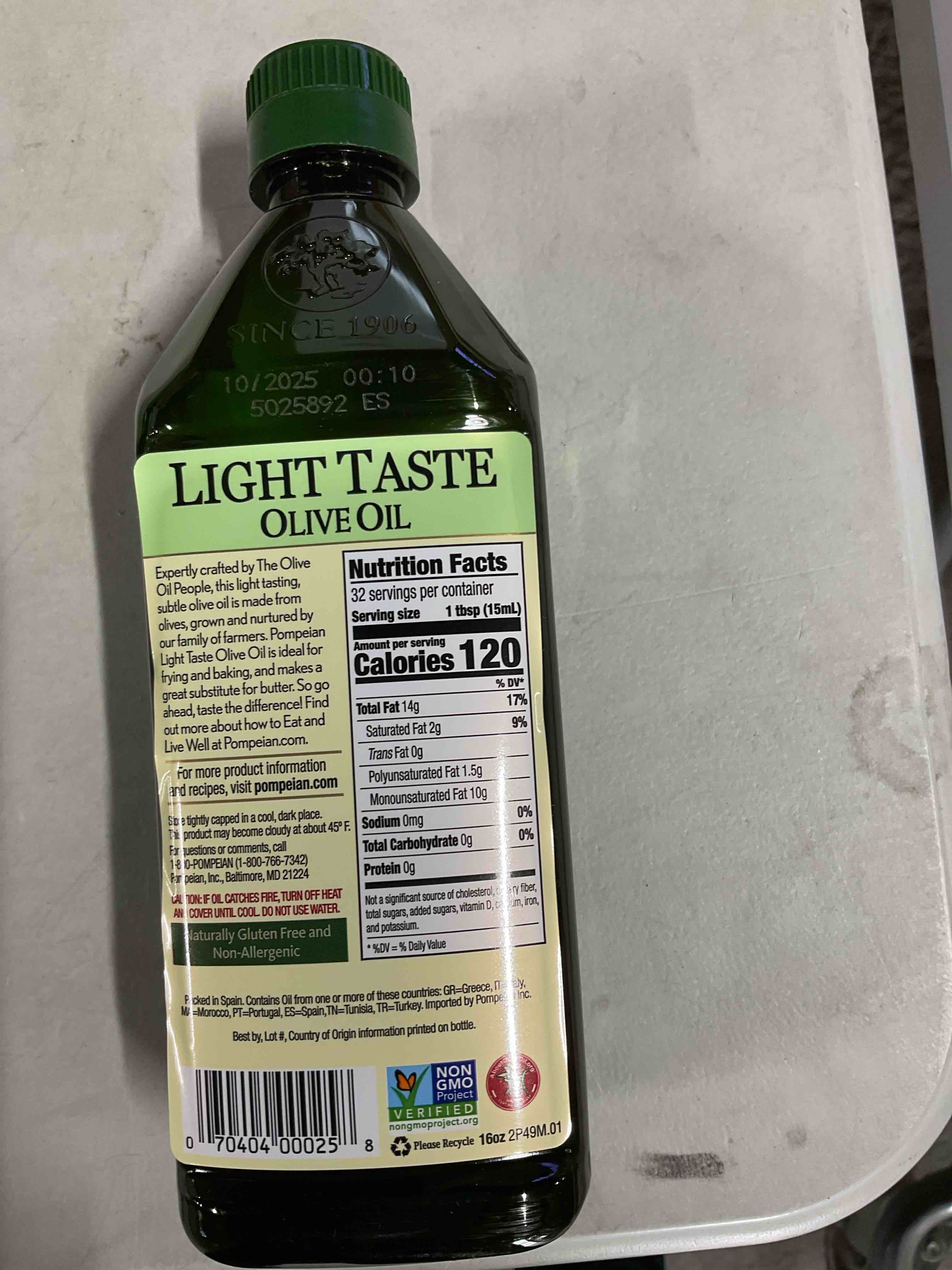 Condition photo showing New/Like New for Pompeian Olive Oil Light Taste 16 Fl. Oz.