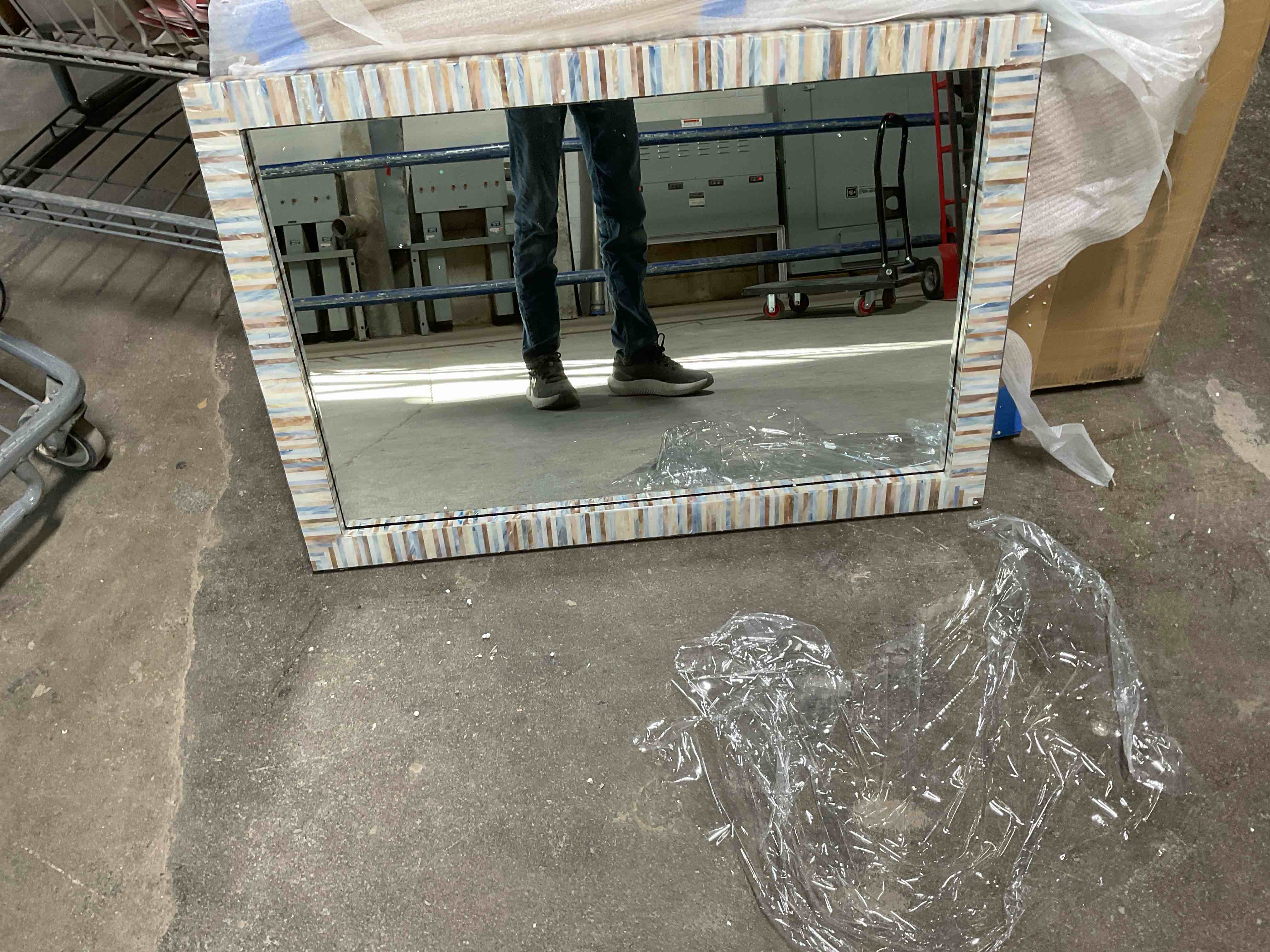 Condition photo showing As Is for Multicolored Wall Mirror