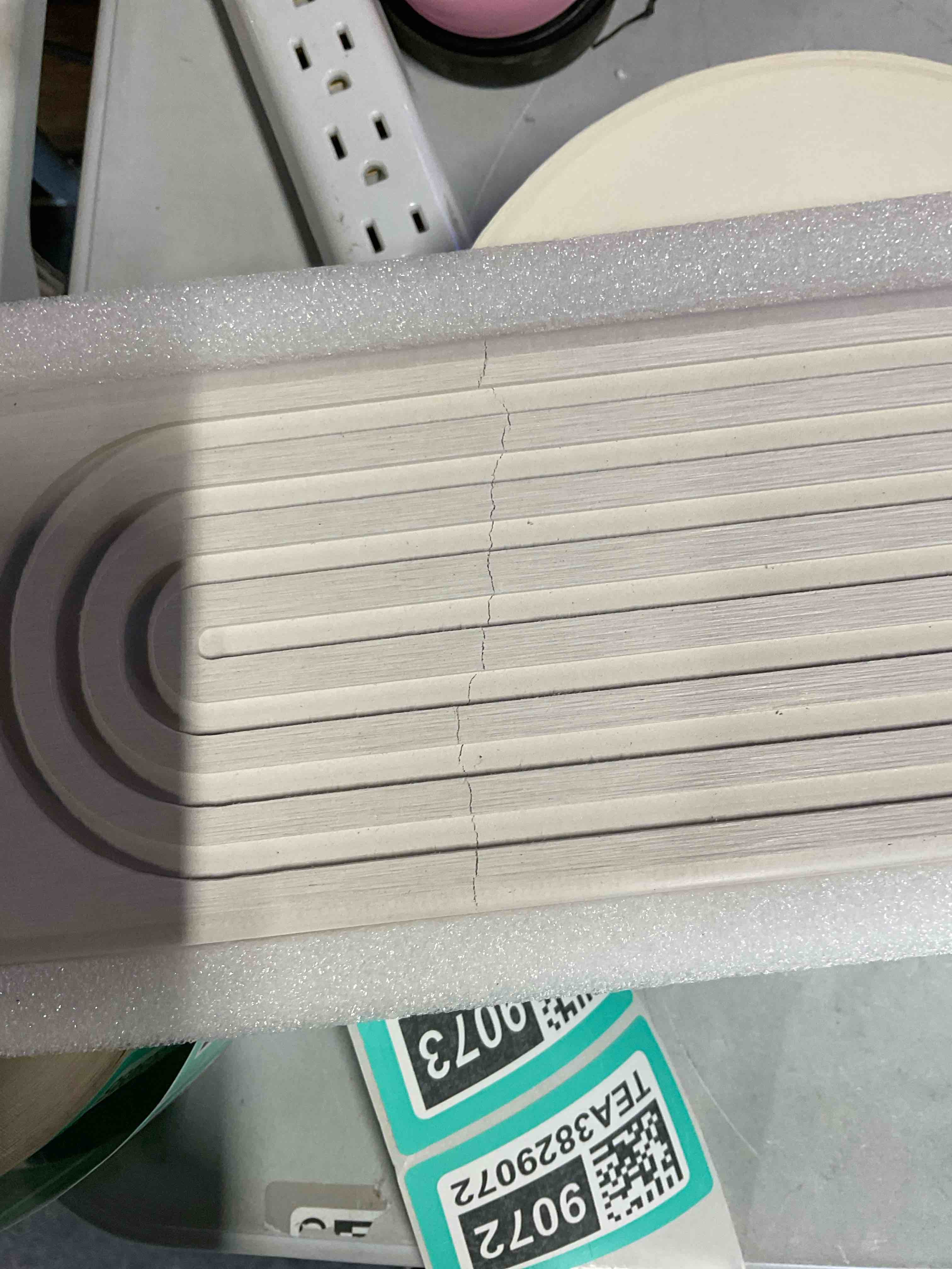 Condition photo showing As Is for Faucet Mat for Kitchen Sink – Diatomite Drying Stone Mat & Sink Protector, Prevent Moisture – Sink Splash Guard Water-Absorbing Stone Tray for Bathroom Counter [Light Grey,23.6" x 3.9"] Light Grey 23.6" x 3.9"