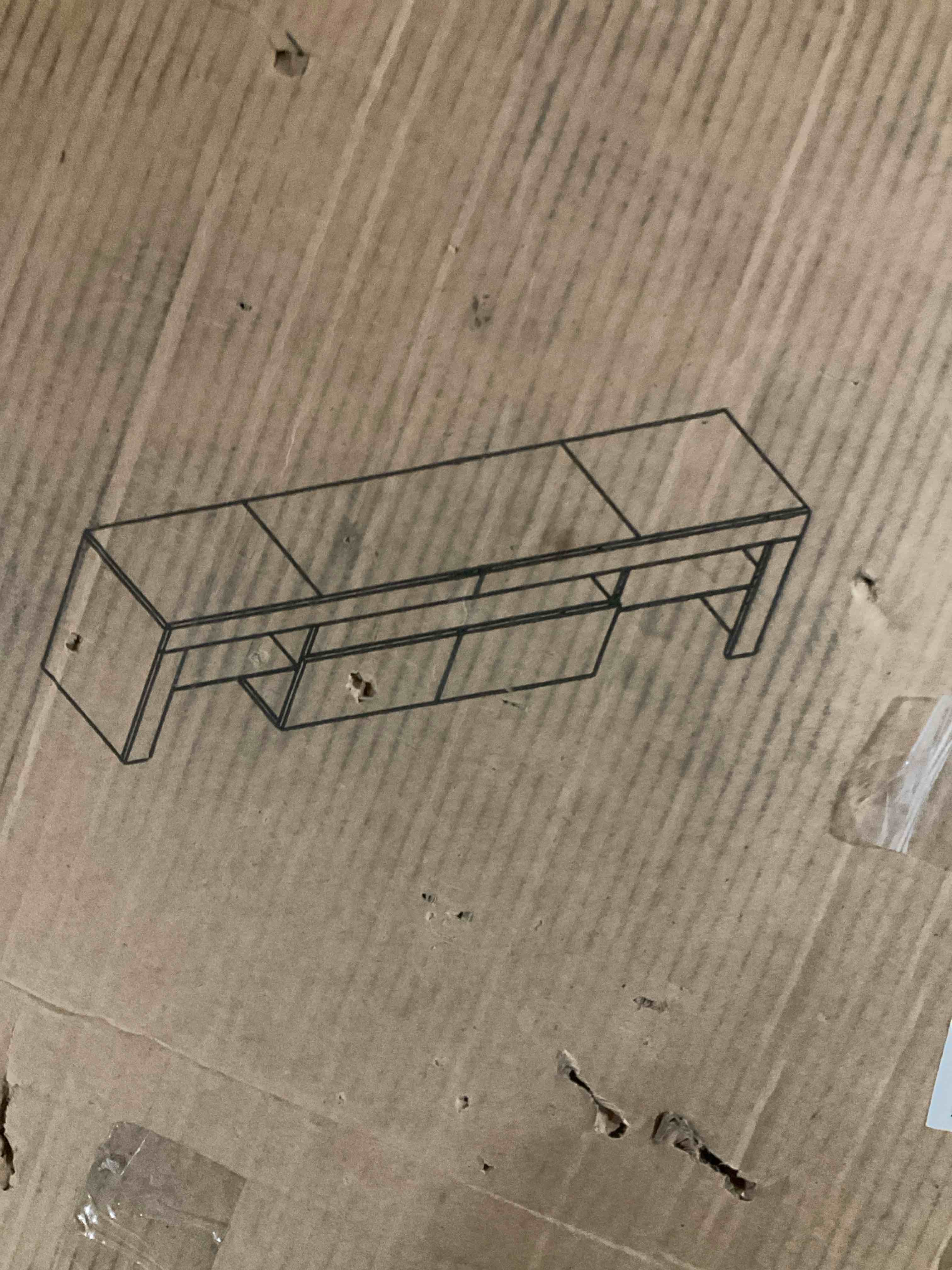 Condition photo showing Good Condition for (INCOMPLETE BOX 2 ONLY) 72 INCH WHITE TV STAND