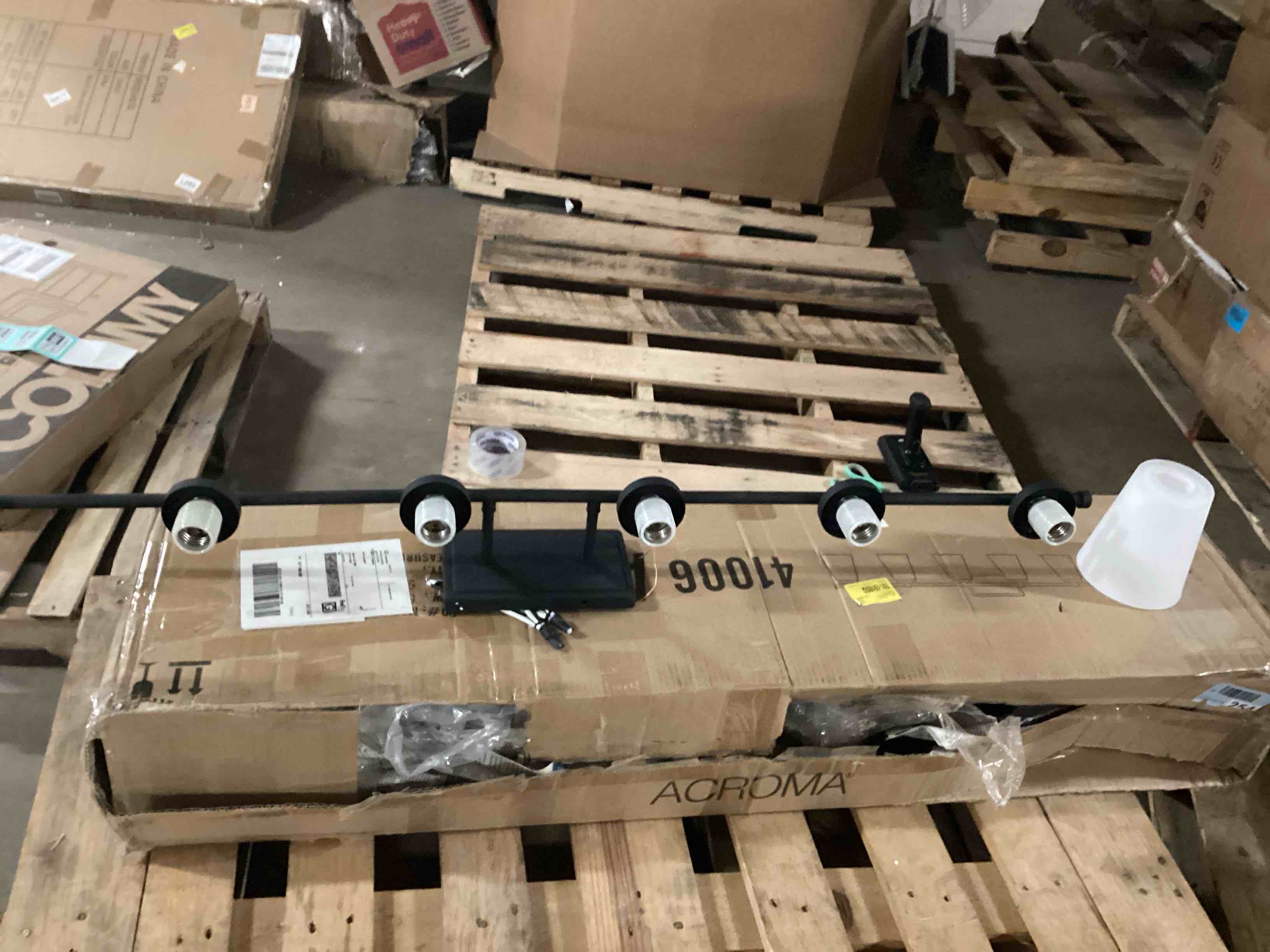 Ceriel 6 - Light Steel Dimmable Vanity Light ( 2 glass shades missing)