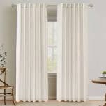 faux linen curtains 72 inch length 2 panels set, semi light filtering soft fabric burlap slub textured curtains for living room bedroom dining room, dual rod pocket, 2x40wx72l inches 40"w x 72"l (pack of 2) blue