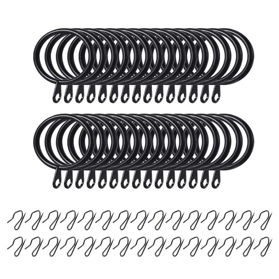 60 pieces 1.26 inch metal drapery curtain rings curtain hanging rings and 60 pieces metal drapery pin hooks,oil-rubbed