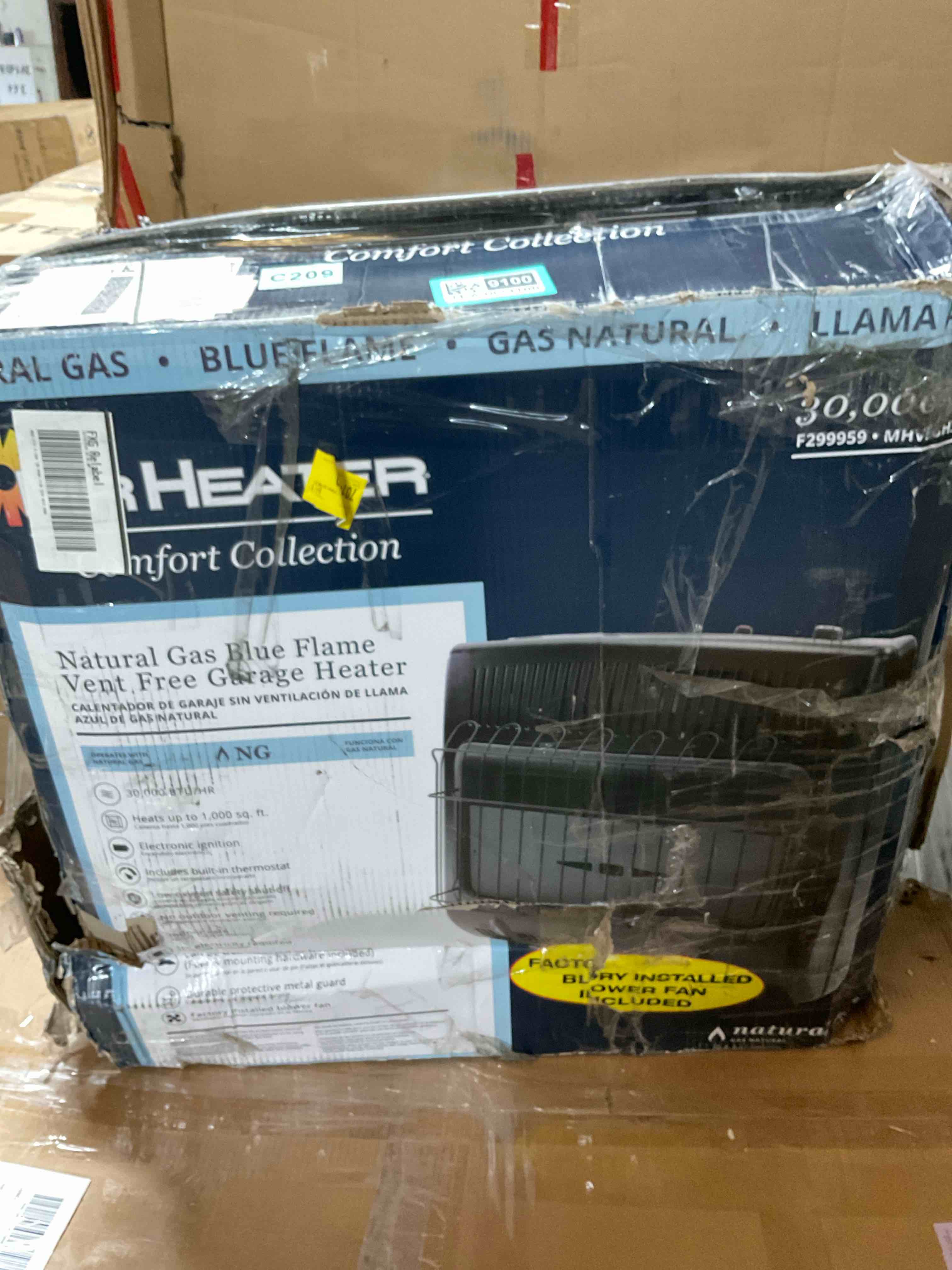 Condition photo showing Good Condition for NATURAL GAS BLUE FRAME VENT FREE GARAGE HEATER