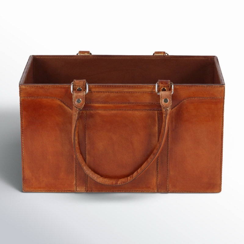 Oleander Real Leather Magazine Rack