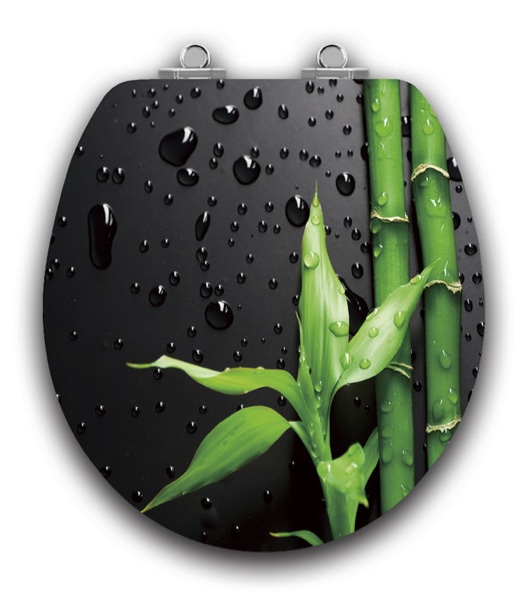 Art of Acryl Piano Black Slow Close Round Toilet Seat