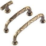 Utopia Alley Bergen Pull Handle - Decorative Cabinet Drop Pull Handles For Cabinets And Drawers - Vintage Cabinet Hardware With Hand Finished Brushed Brass - Metal Drawer Pull Handle, 3.75" Center To Center (Set Of 25)