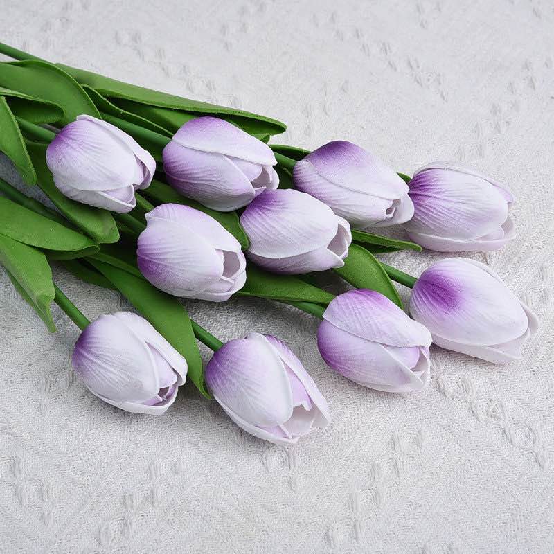 10pcs Tulip Artificial Flowers Real Touch Flowers Wedding Decor Simulation Bride Bouquets for Home Party Vase Decor.