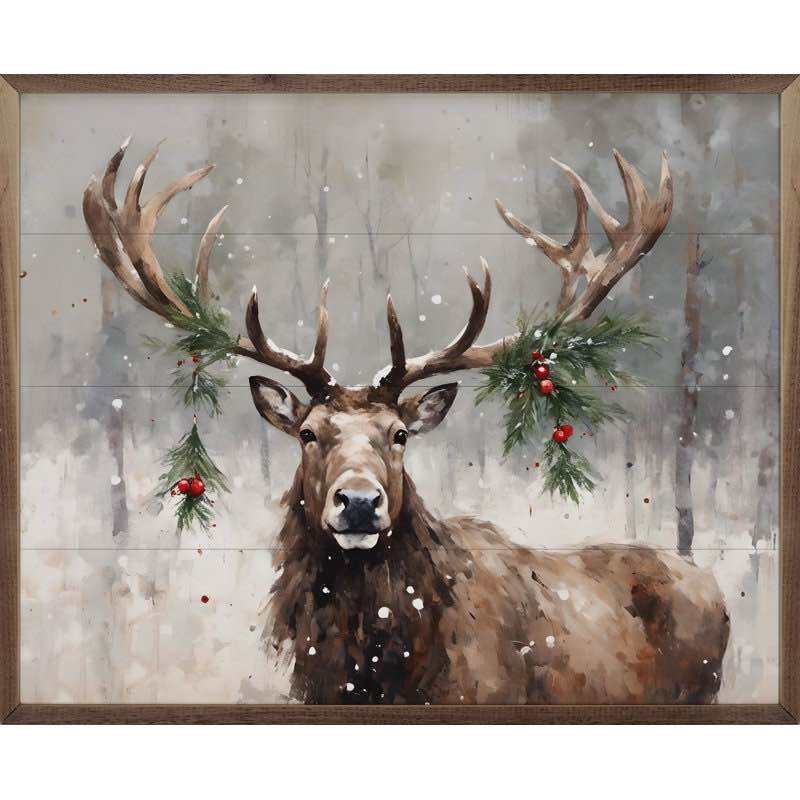 " Holiday Caribou " on Wood