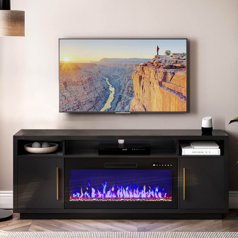 Avishai 70" Media Console TV Stands with Electric Fireplace