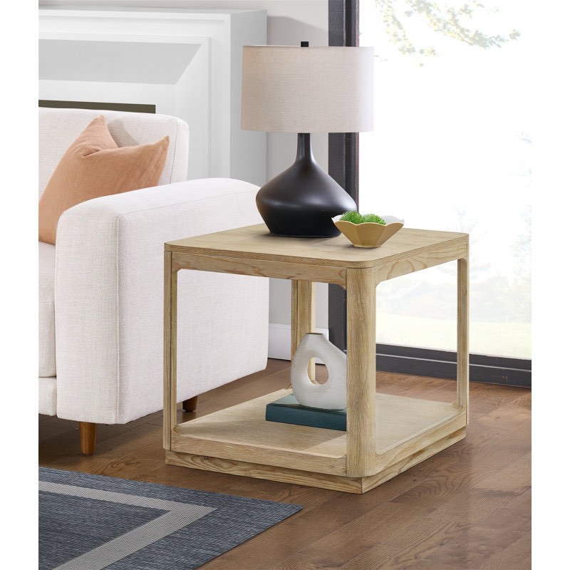 Mariet Wood End Table with Shelf