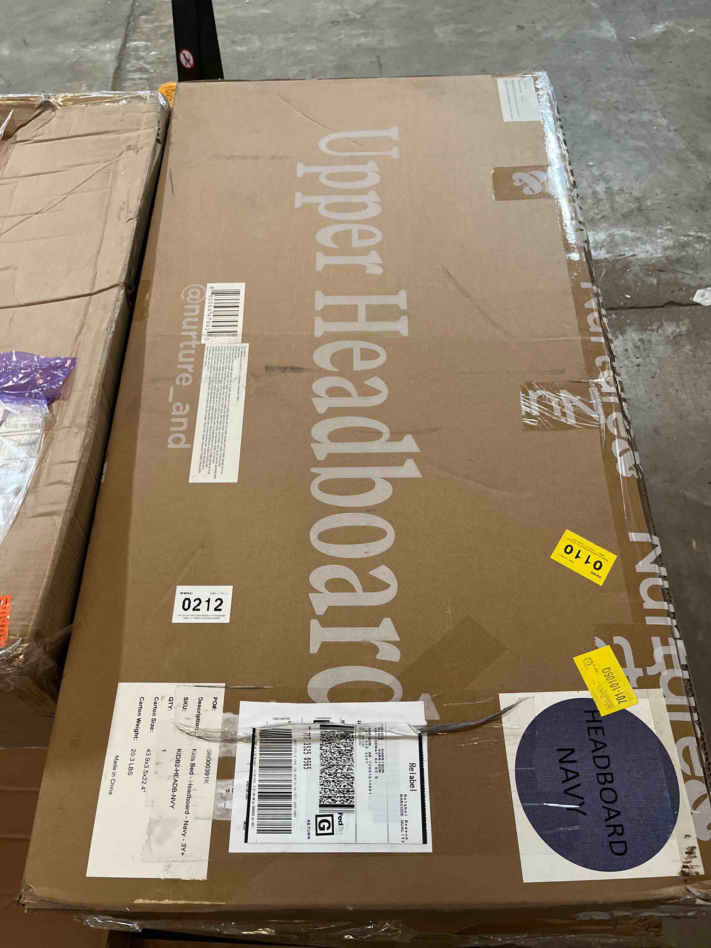 Kids Bed Headboard Navy 3Y+