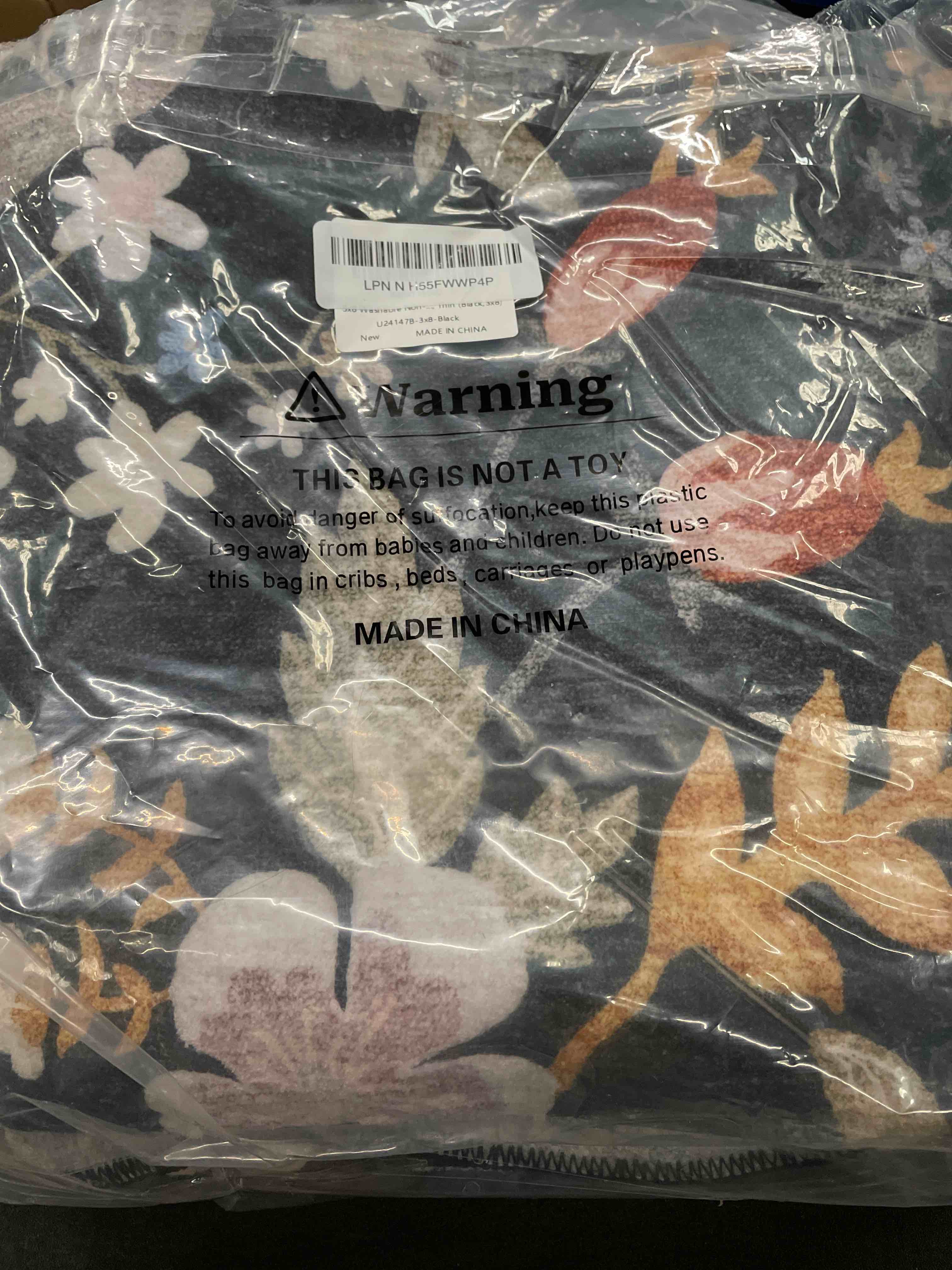 3x8 Washable Non-Slip Runner Rug for Hallway, Kitchen, Entryway, Bathroom – Boho Vintage Floral Wide