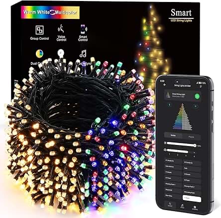BrizLabs Smart Christmas Lights, 229ft 700 LED Color Changing Christmas String Lights with APP/Voice
