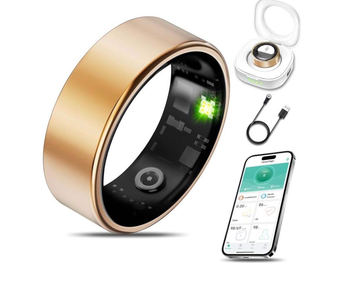 Smart Health Ring for Women Men Fitness Tracker with Heart Rate, Blood Oxygen, Blood Pressure, Sleep
