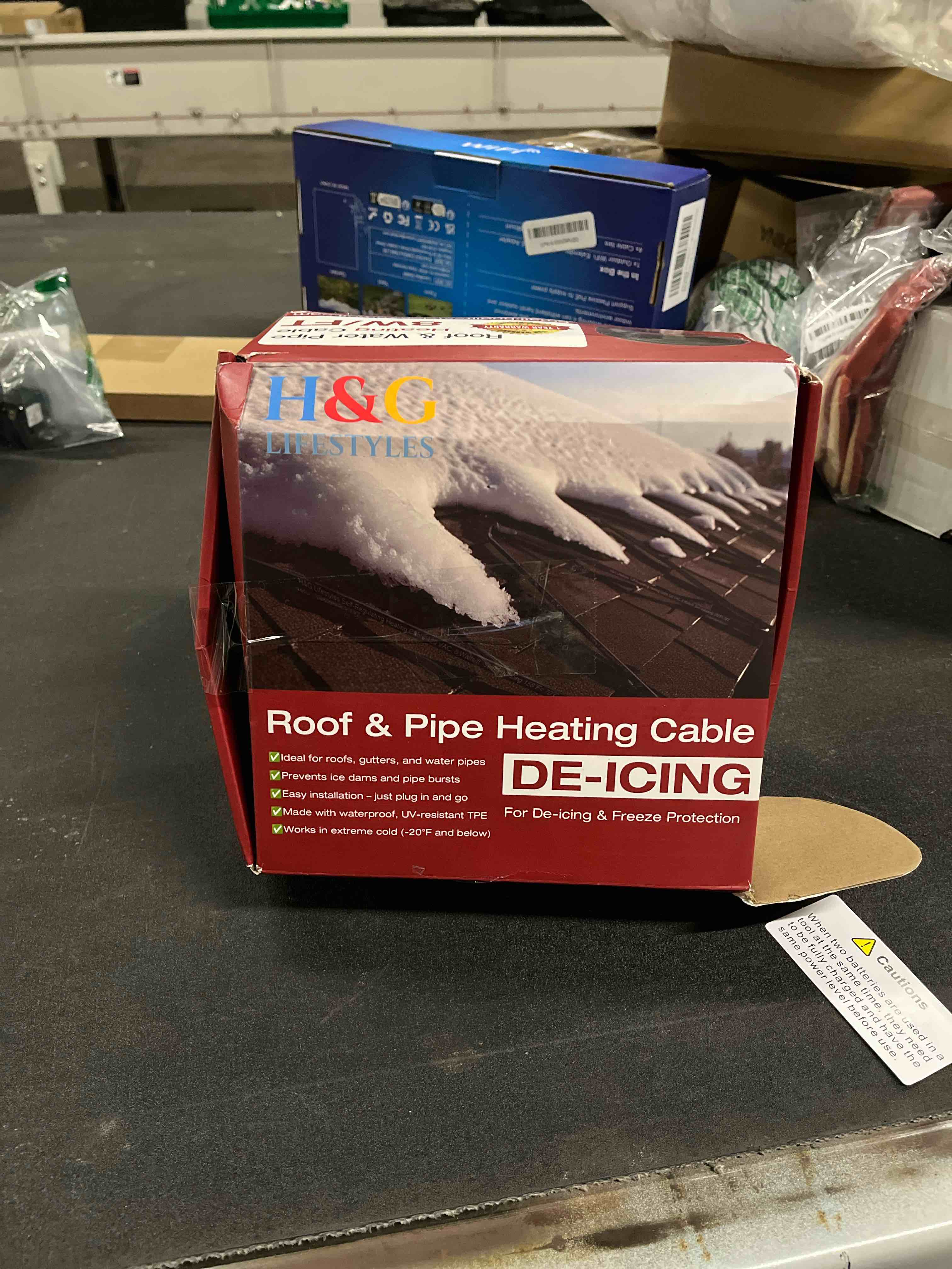 Condition photo showing Good Condition for H&G Lifestyles Roof Heat Cable Snow De-icing Kit Self-Regulating Plug-in Ready Heat Tape for Roof and Gutters Ice Dam Prevention 8W/ft 140ft