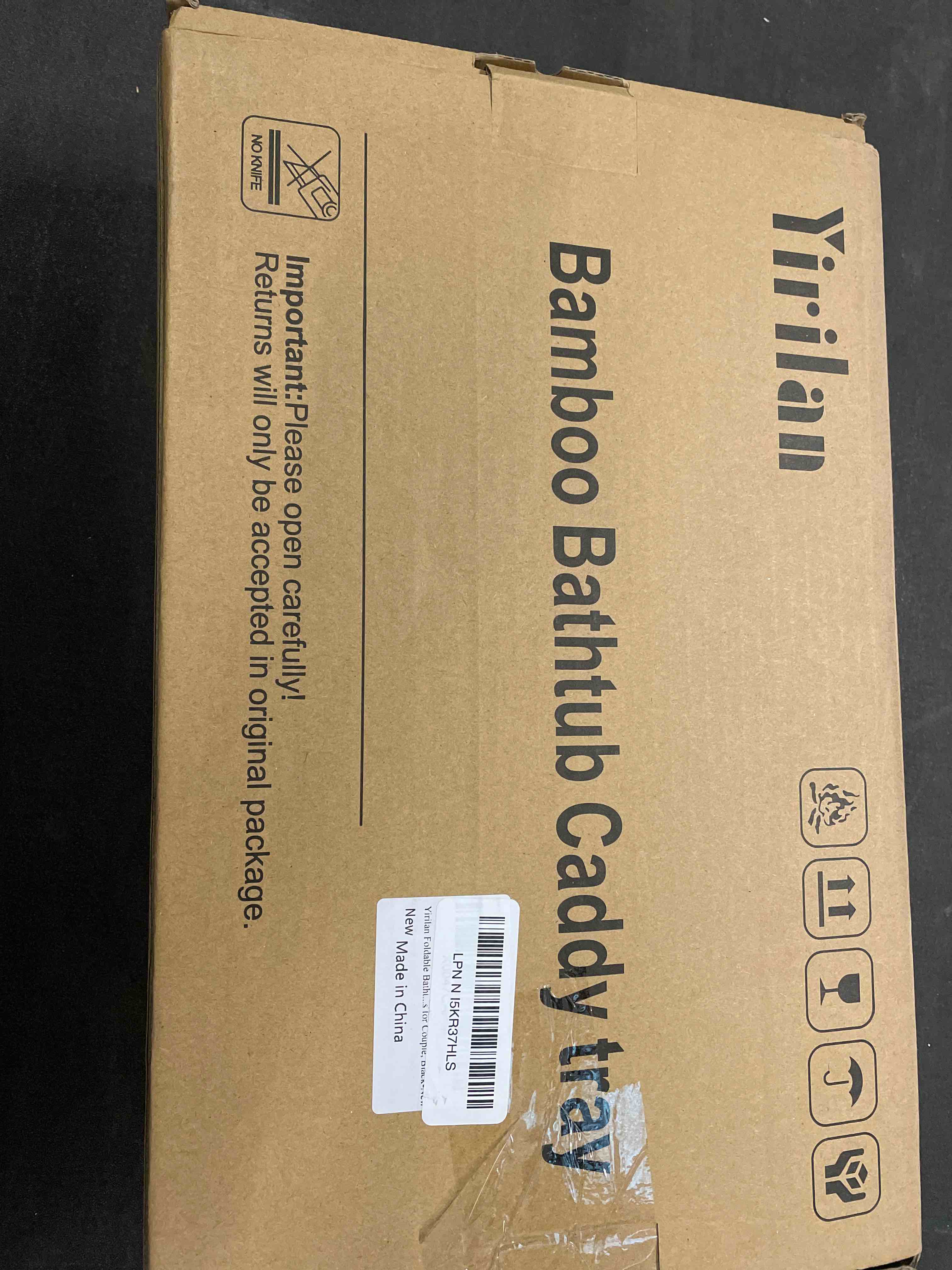 Condition photo showing Good Condition for Yirilan Foldable Bathtub Caddy, Expandable Bath Tray, Unique House Warming Gifts, New Home, Anniversary and Wedding Gifts for Couple, Black