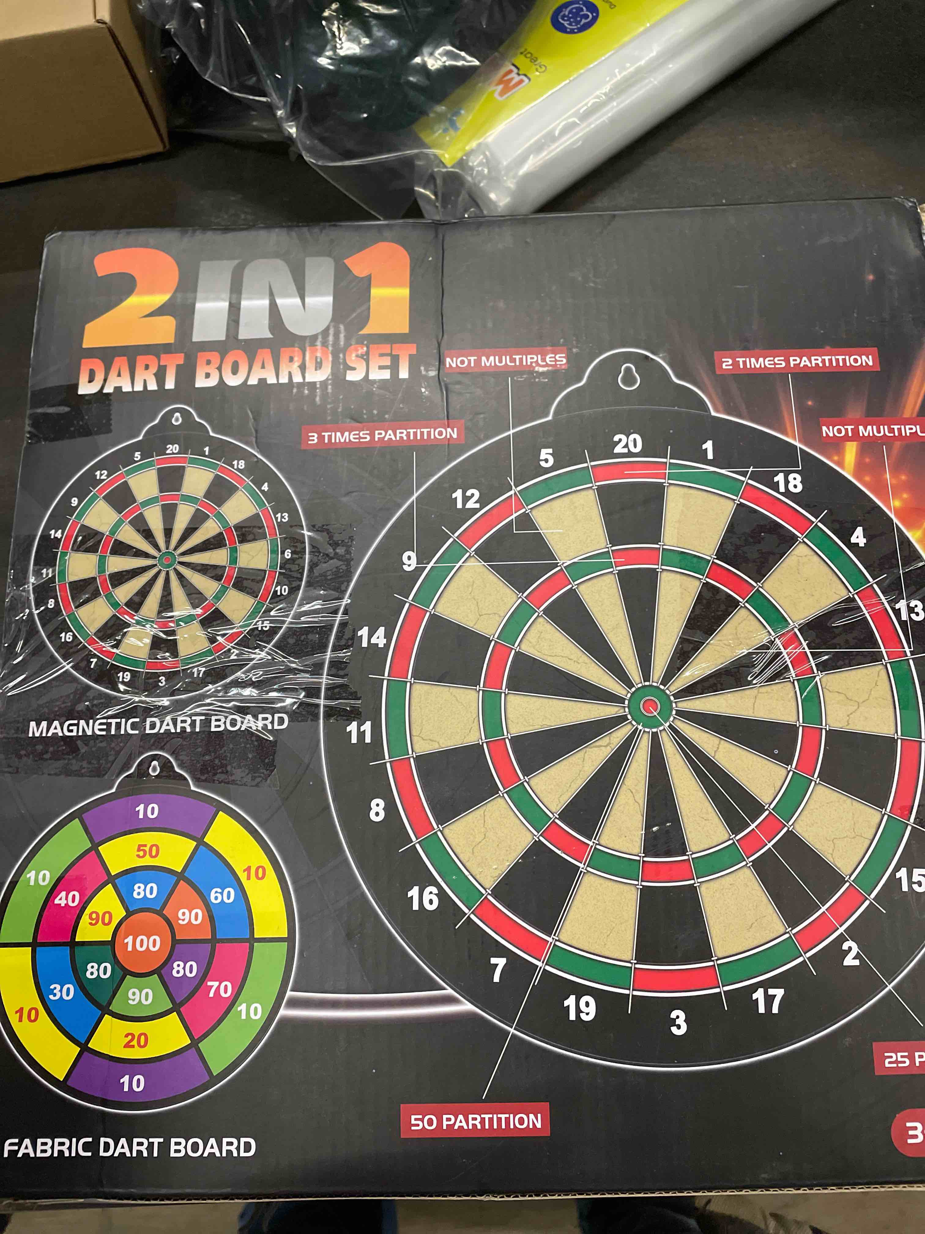 moopok Magnetic Dart Board for Kids-12Magnetic Dart/Sticky Balls Or 2 Toy Gun+40 Foam Dart.Indoor/Ou