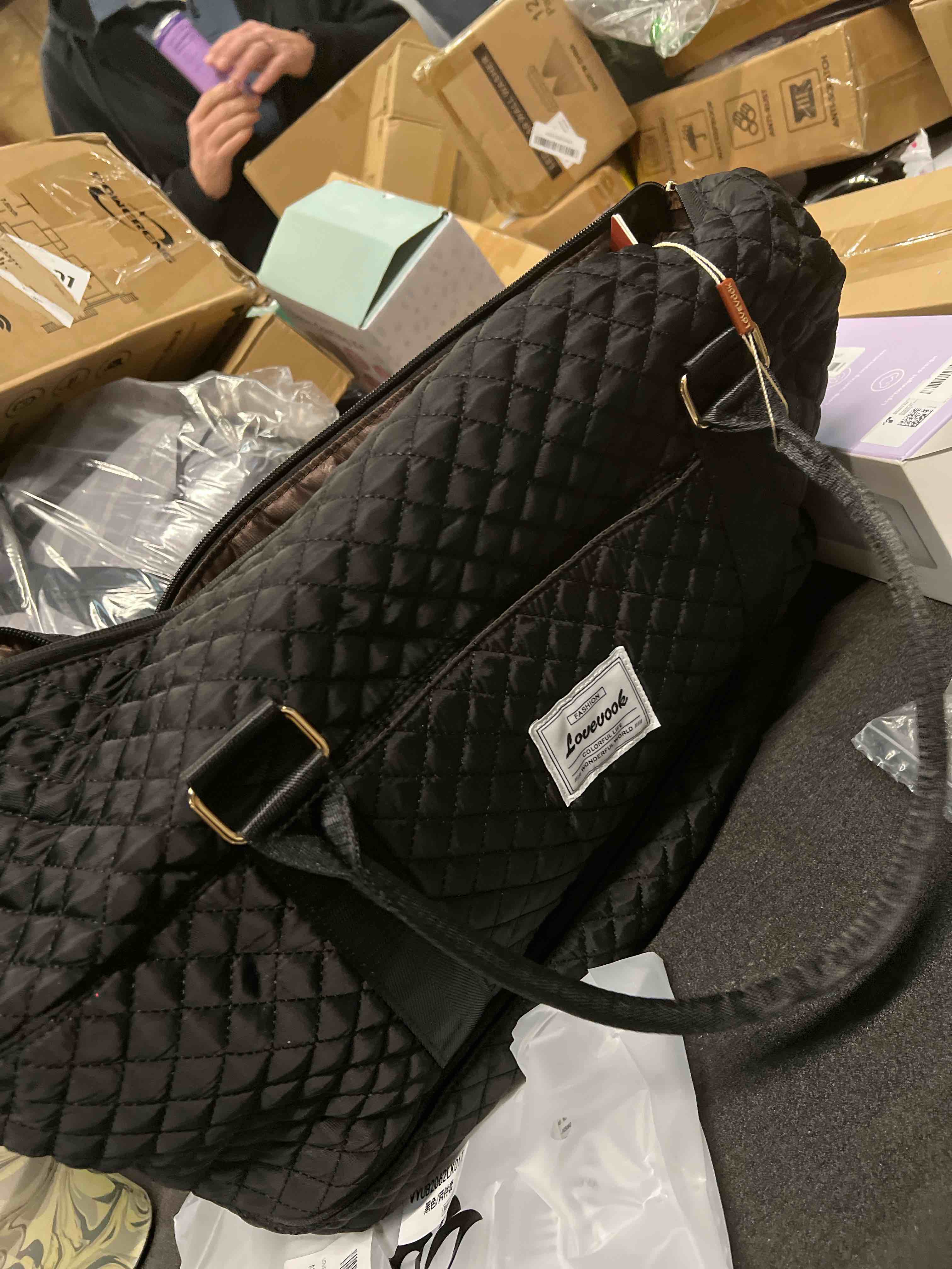 Condition photo showing Good Condition for LOVEVOOK Travel Duffle Bag,Weekender Bags for Women with Shoe Compartment?Carry on Overnight Bag with Toiletry Bag,Gym Duffel Bag with Wet Pocket, Hospital Bags for Labor and Delivery Large-2 Pcs Black