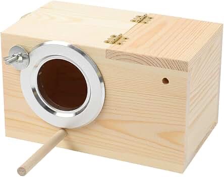 YJJKJ Wood Parakeet Nest Box Pet Bird House Parrot Breeding Mating Box Bird Cage Box for Lovebirds C