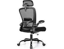 Condition photo showing Good Condition for Inbox Zero Ergonomic Mesh Office Chair with Flip-Up Arms, Adjustable Height \u0026 Lumbar Support - Breathable Task Chair