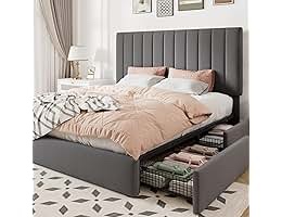 Juanetta Upholstered Platform Storage Bed With 4 Drawers