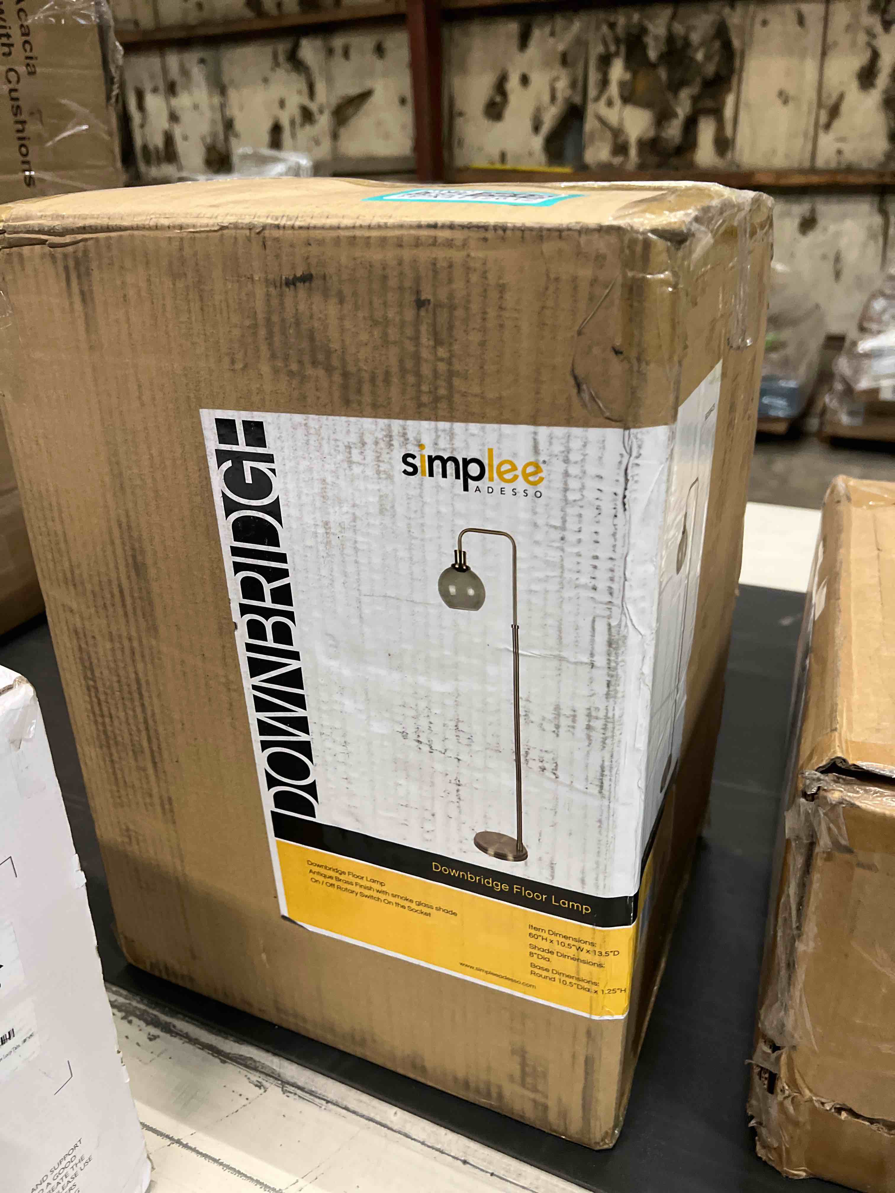 Condition photo showing As Is for Briant 60'' Chrome Task Floor Lamp