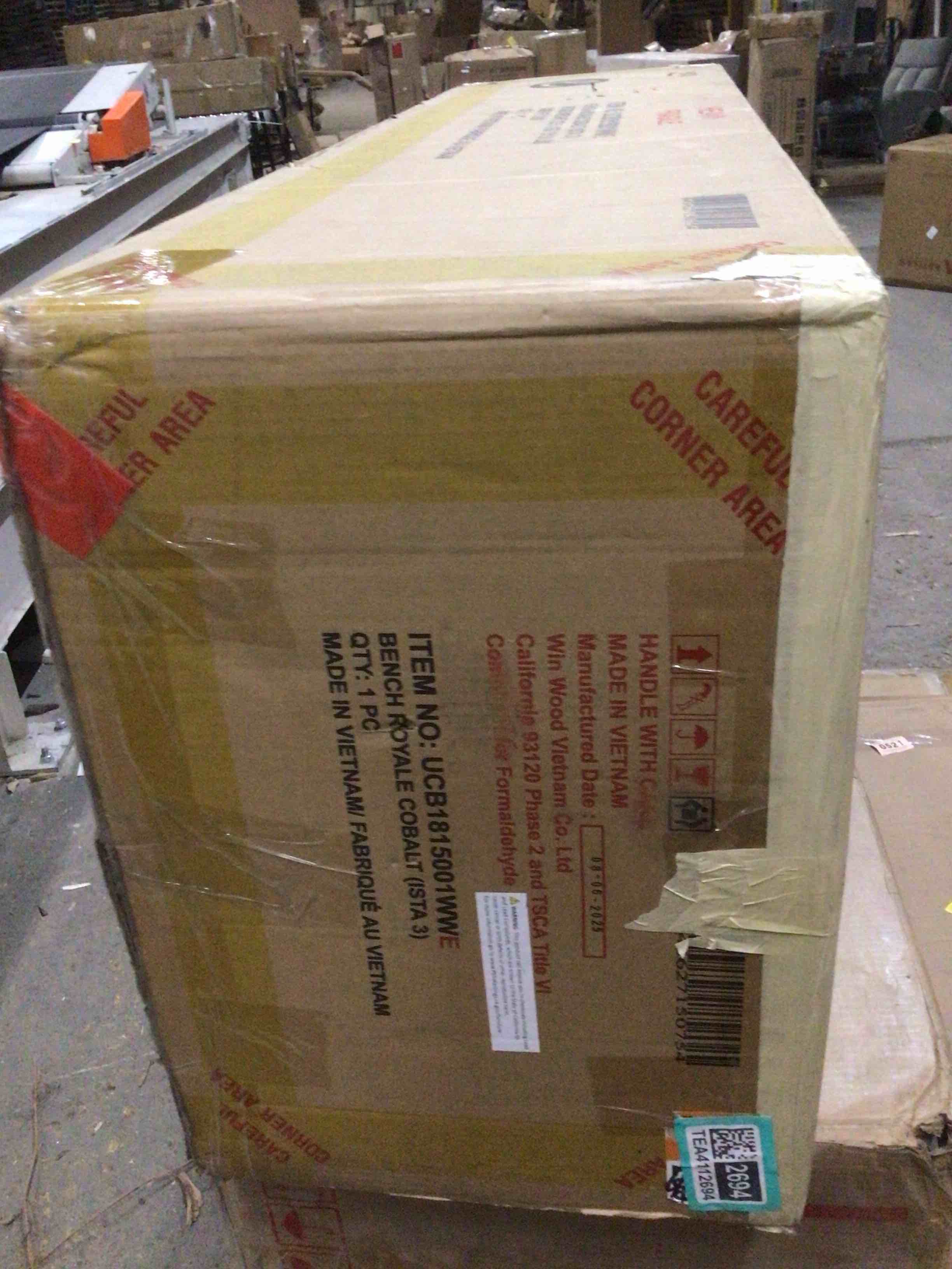 Condition photo showing Good Condition for Gloria 52" Wide Velvet Tufted Rectangle Storage Ottoman