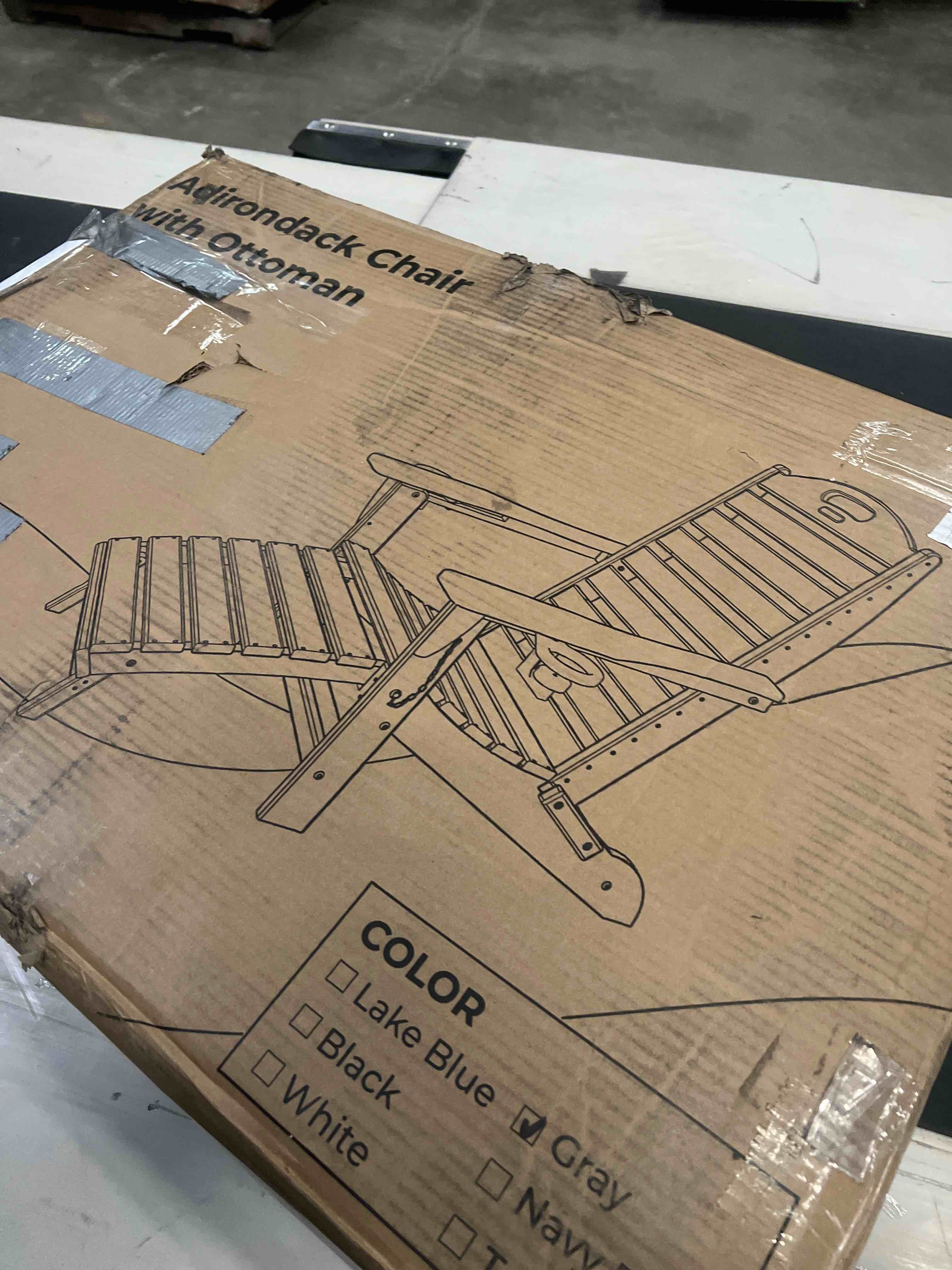 Condition photo showing Good Condition for Outdoor Adirondack Chair HDPE Foldable Firepit Chairs With Ottoman