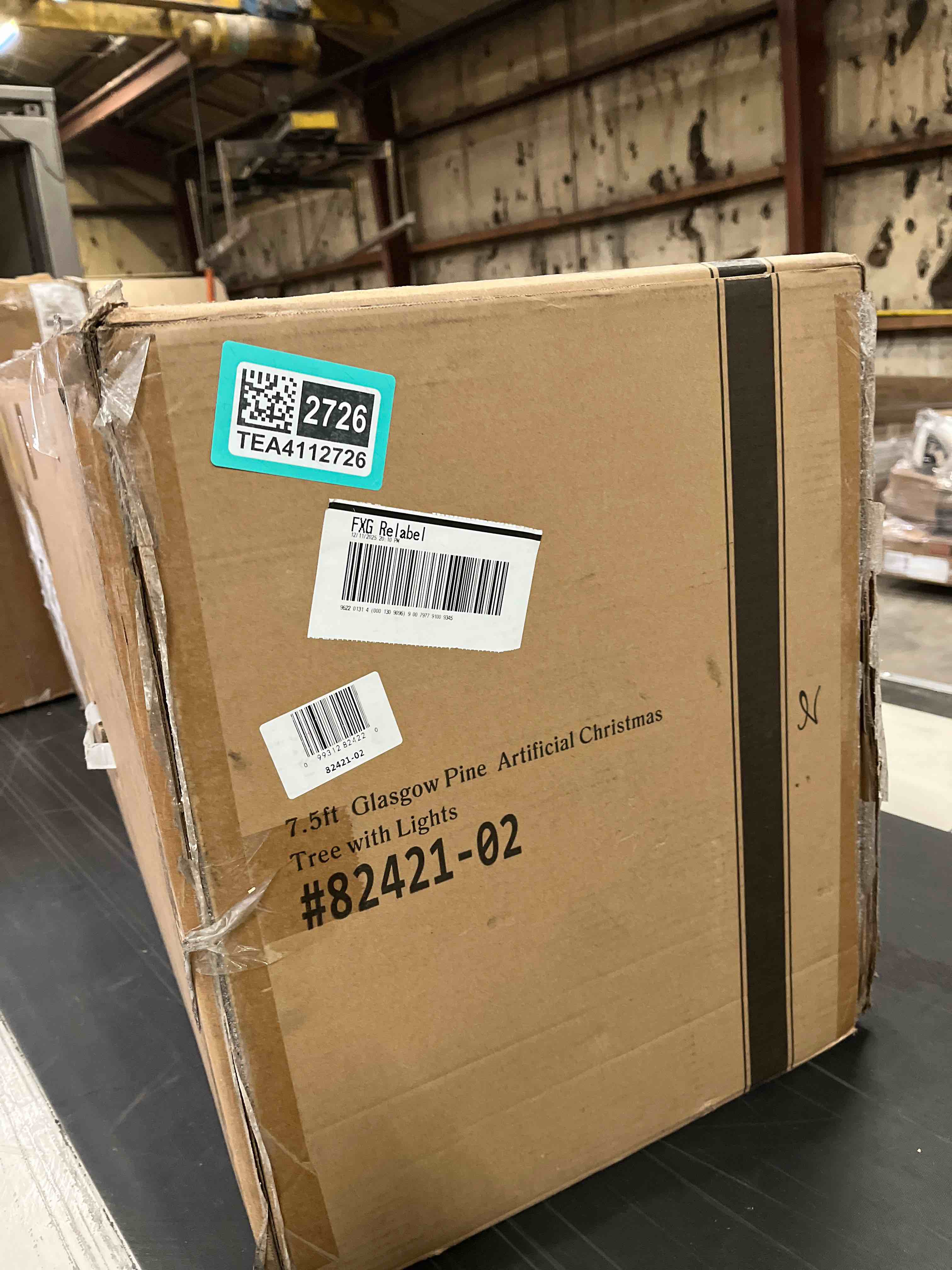 Condition photo showing Good Condition for Frosted Prelit Artificial Christmas Tree with Pine Cones and Foot Pedal Realistic \u0026 Snow Flocked