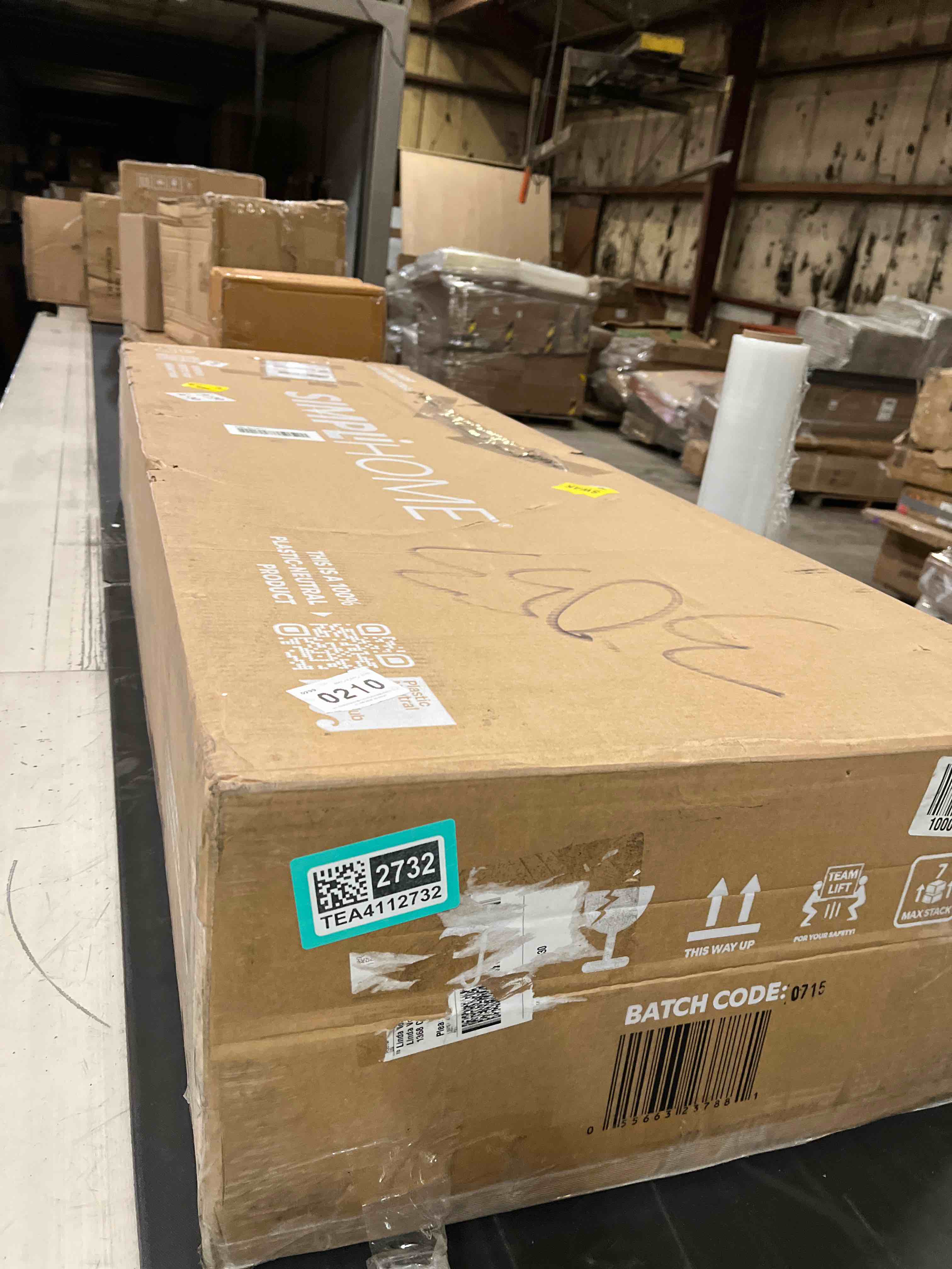 Condition photo showing Good Condition for Hollander 60"W Solid Wood Wide Contemporary Entryway Console Table in Warm Walnut Brown with 3 Drawers