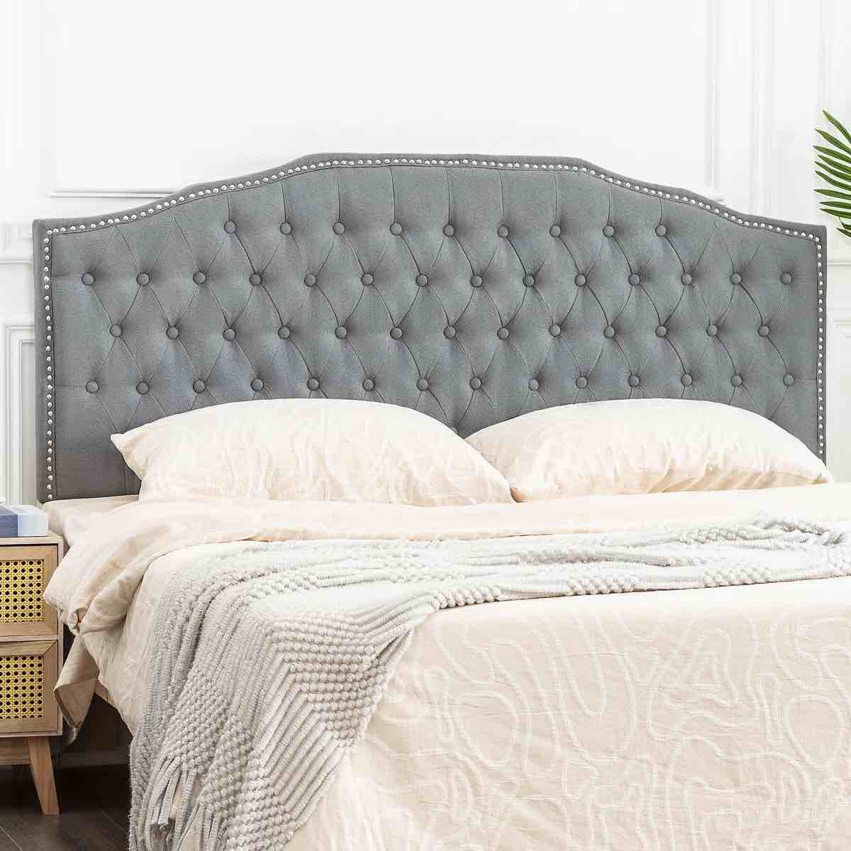 64-inch upholstered tufted king size headboard