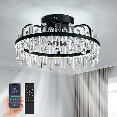 Condition photo showing Good Condition for 20" Dimmable Crystal Ceiling Fan With LED Lights And Remote Control Included