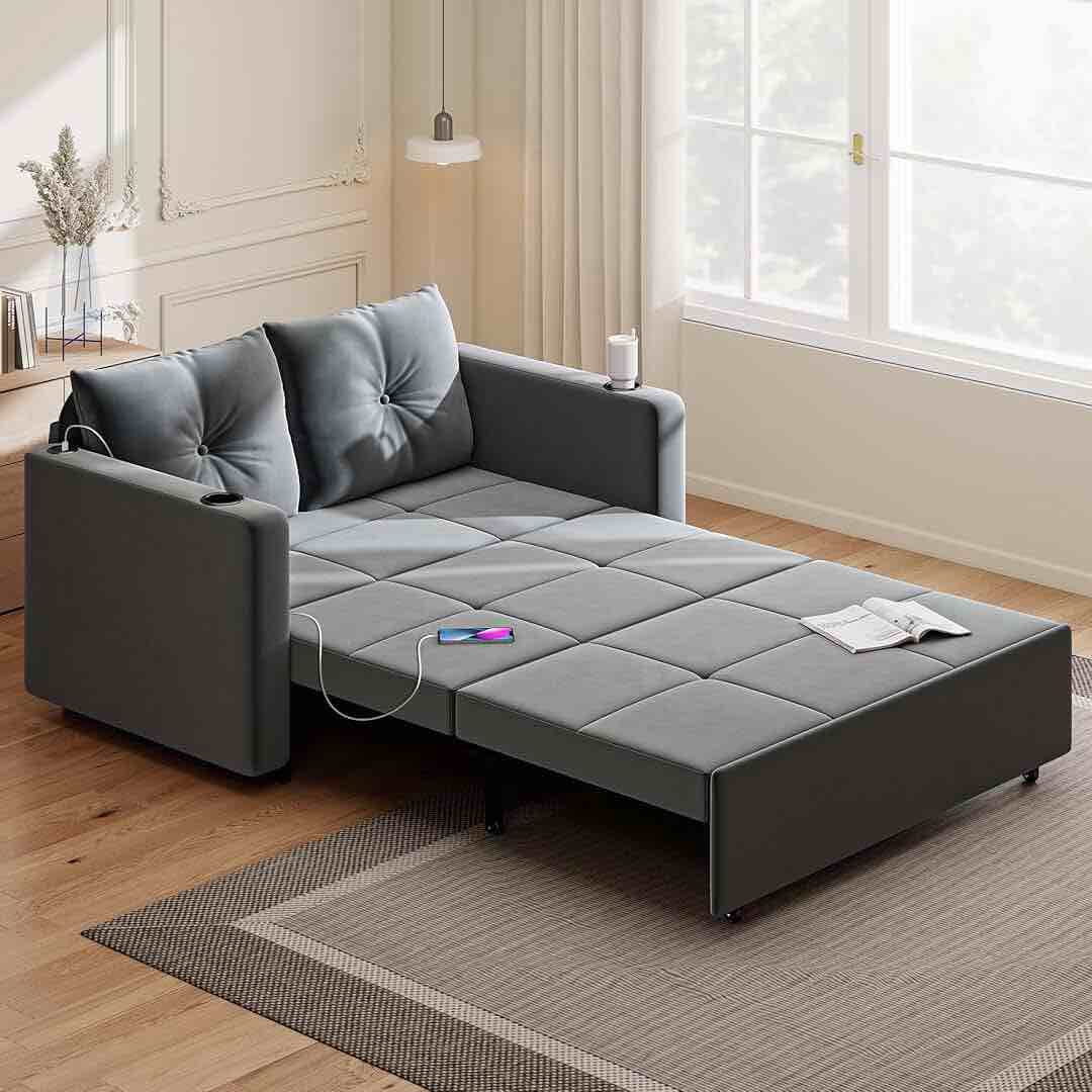 omorfo 53.2\u0027\u0027 upholstered convertible sleeper sofa