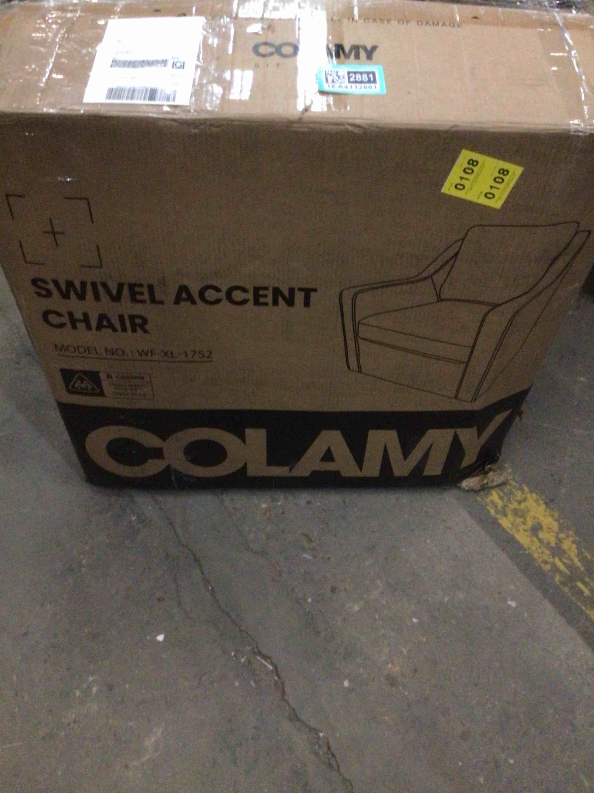 Condition photo showing Good Condition for Charitini Big \u0026 Tall Removable Wide Swivel Accent Chair, Full Back Upholstered Fabric Lounge Chair, 360Â° Rotation, Modern Living Room Accent Chair