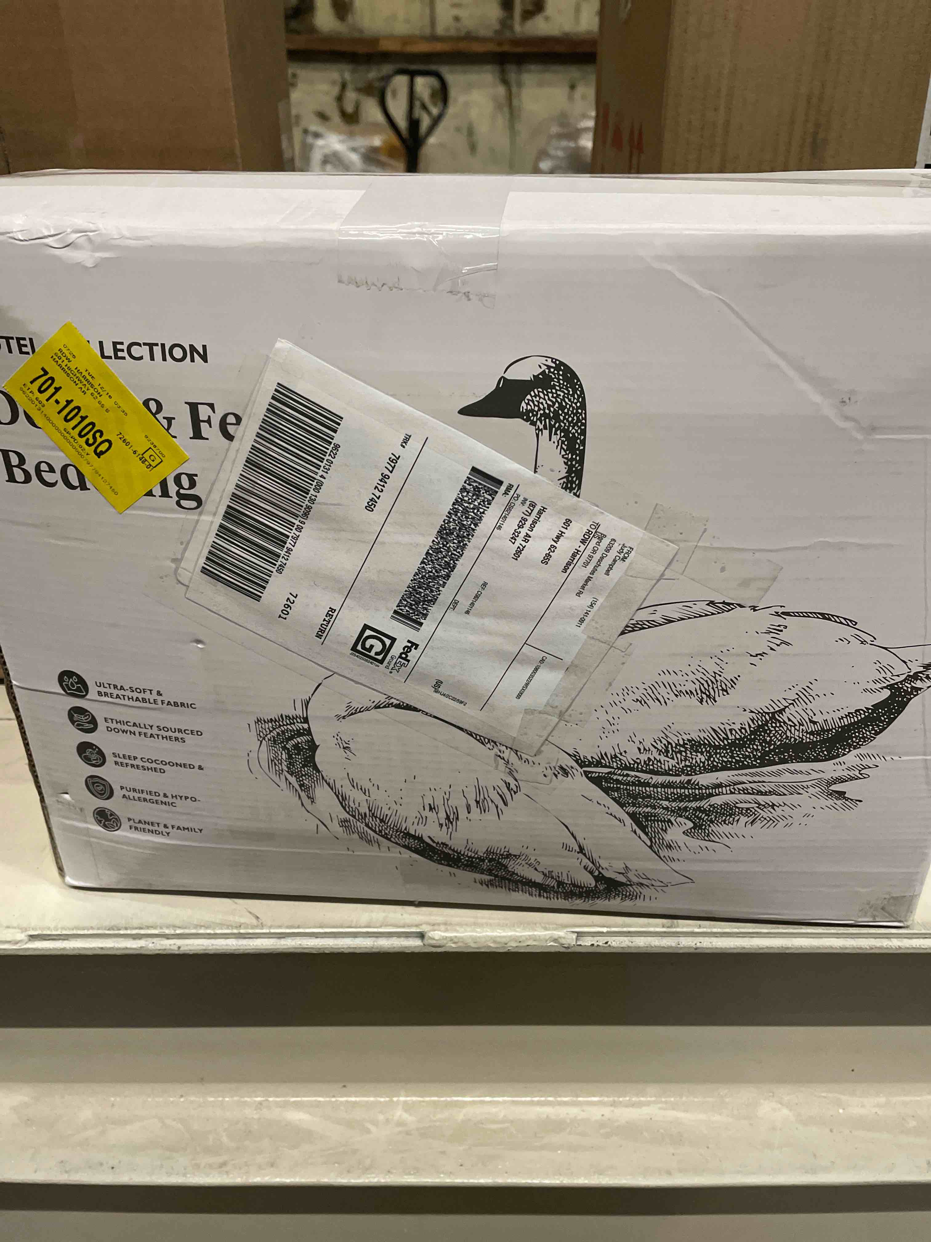 Condition photo showing As Is for All Season Feather Down Comforter Cotton Blend Cover Duvet Insert