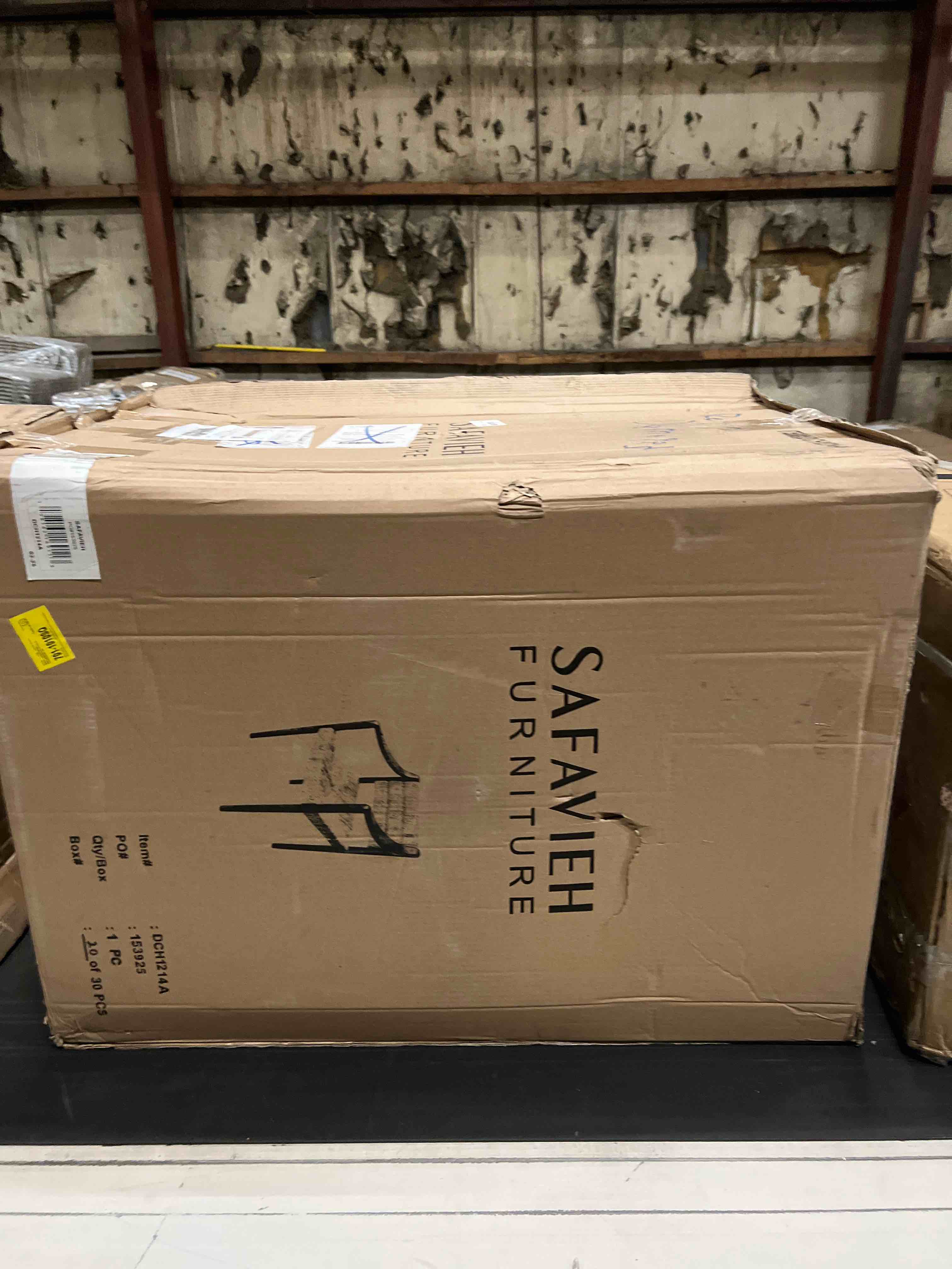 Condition photo showing As Is for DCH1214A Aksel Arm Dining Chair - Banana Natural & Black