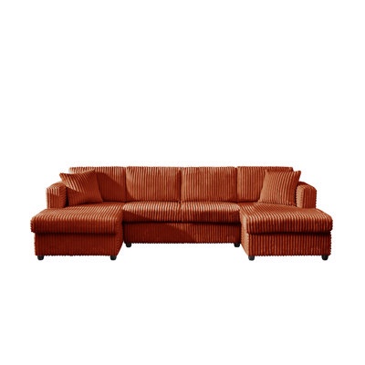 4 Seater Oversized  Modular Sectional Sofa, U Shaped Extra Large Corduroy With Double Chaises