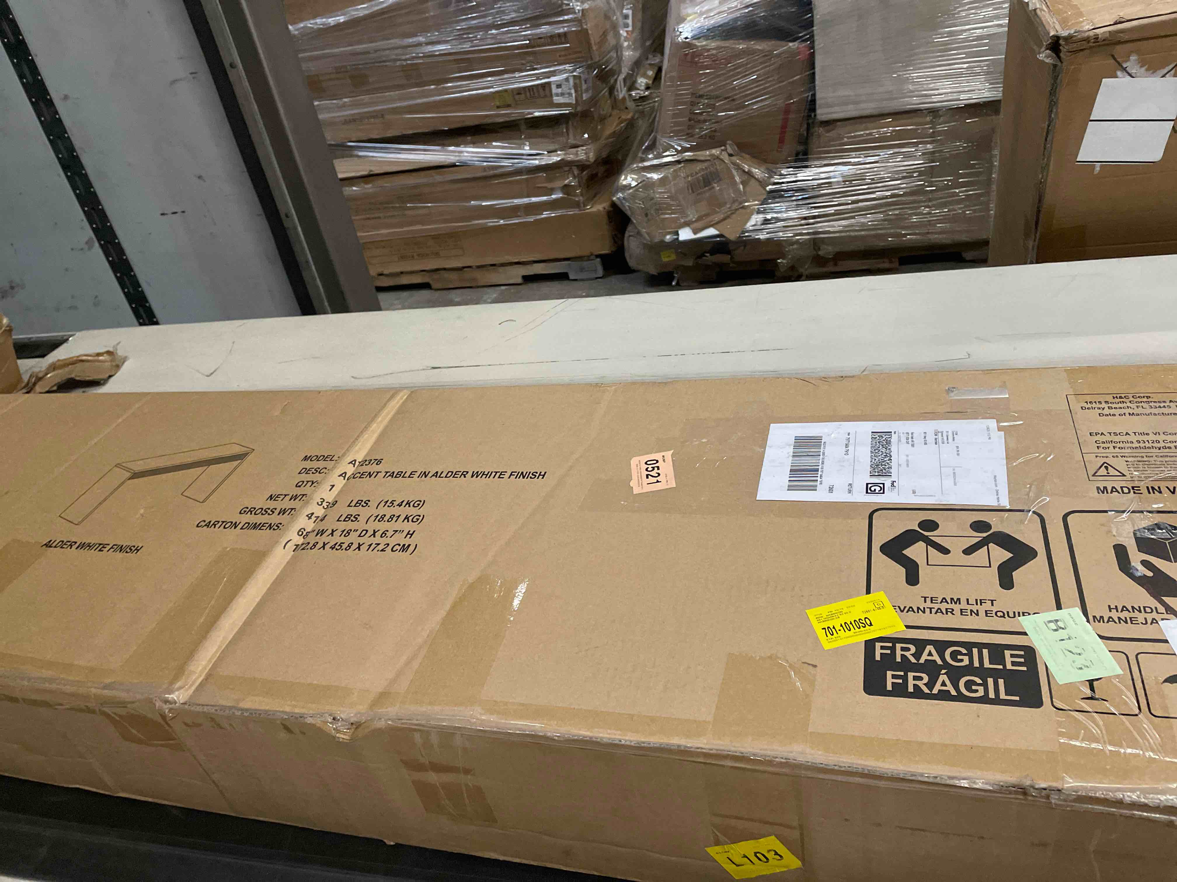 Condition photo showing As Is for Lawrence Console Table