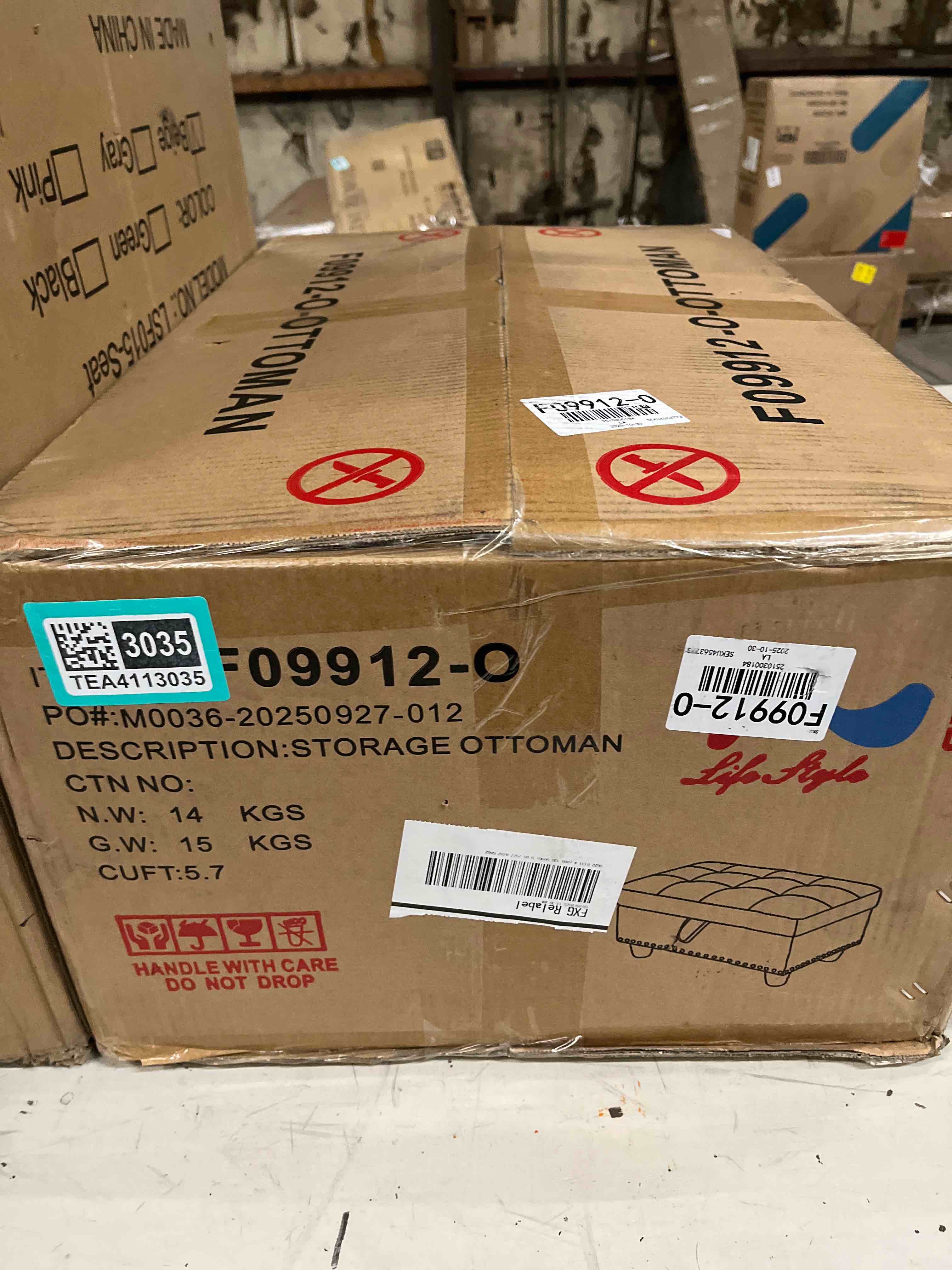 Condition photo showing Good Condition for (Incomplete ottoman only) Adebisi 97.2" Wide Faux Leather Corner Sectional with Ottoman