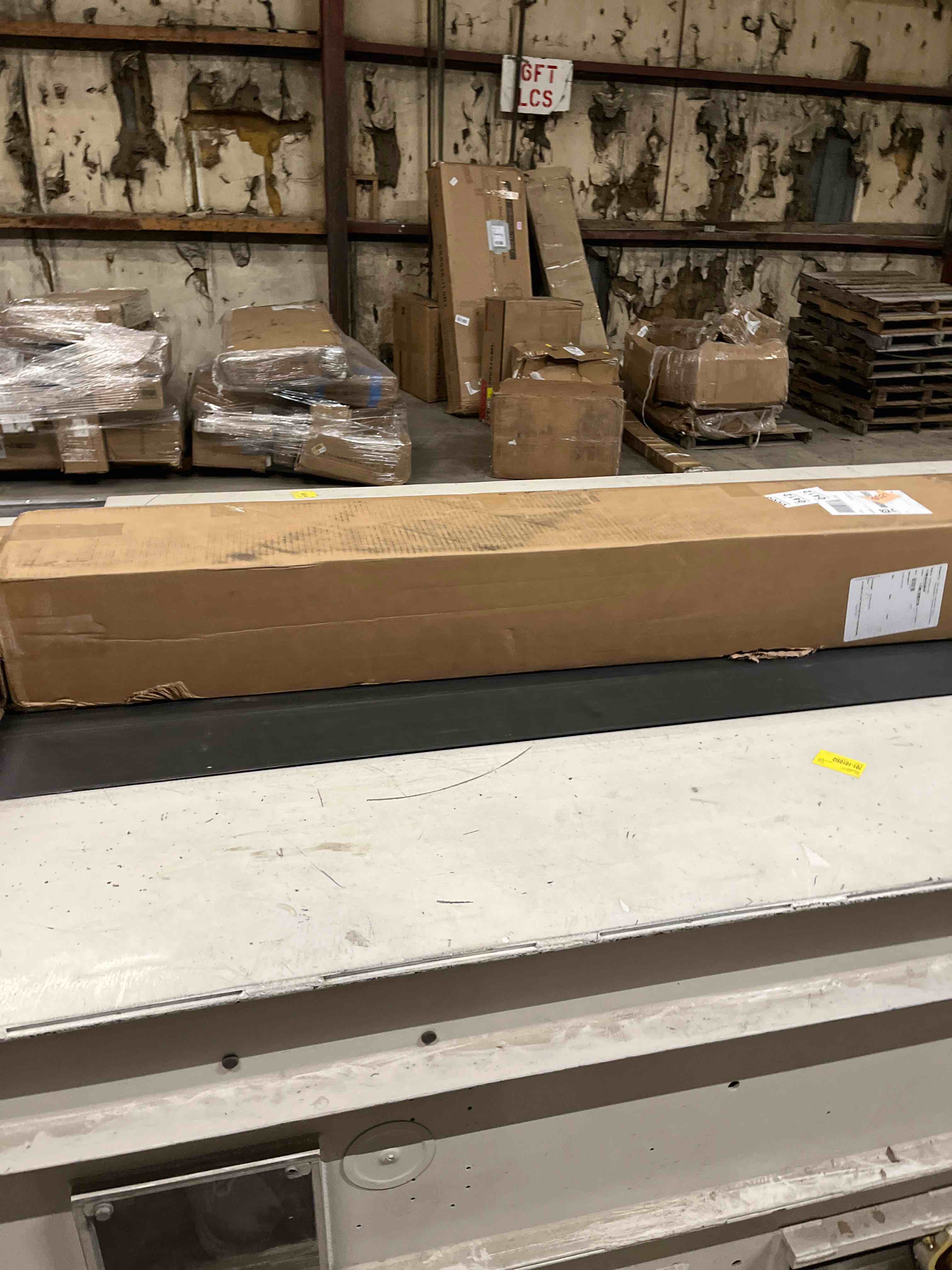 Condition photo showing As Is for Distressed Fireplace Mantel, Rustic