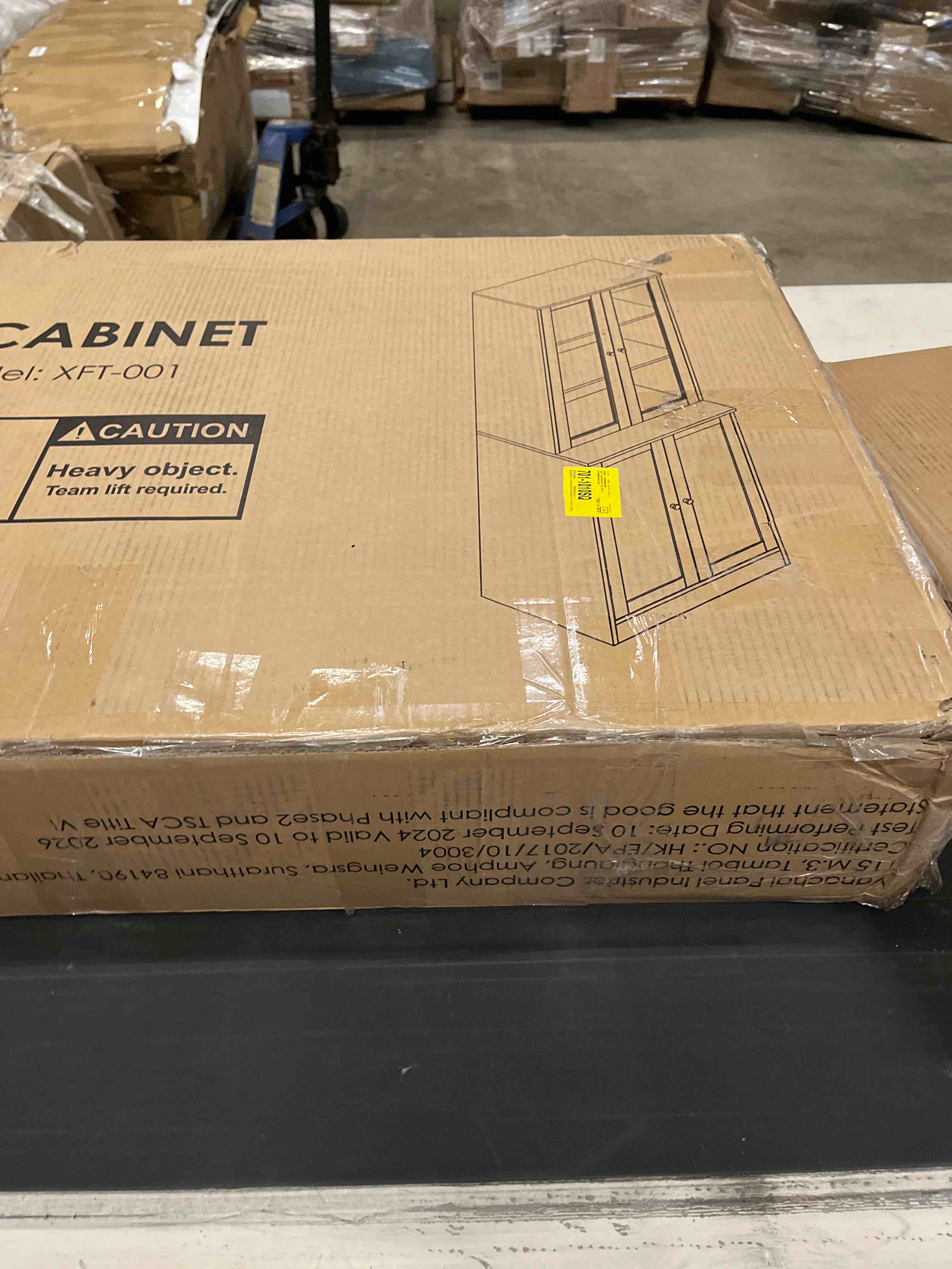 Condition photo showing As Is for Reshelle 71" H x 94.5" W Glass Library Bookcase