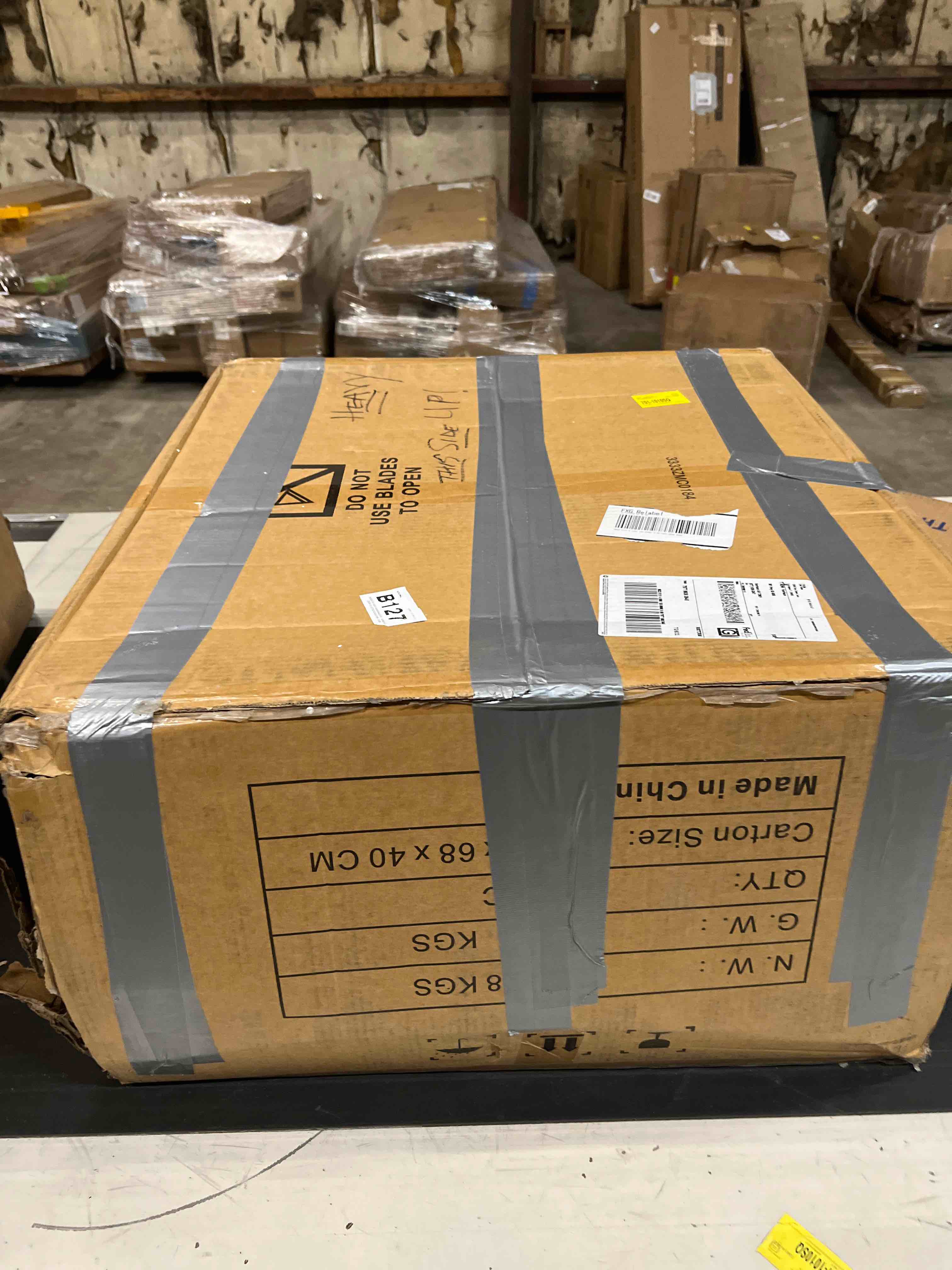 Condition photo showing As Is for Brand-Man Grills 4-Burner Propane Gas Grill Center & Kitchen Island with Storage Cabinets, Natural Gas Convertible, Propane Barbecue Grill with Fold-out Prep Table for Patio Backyard Cooking, 44,000BTUs