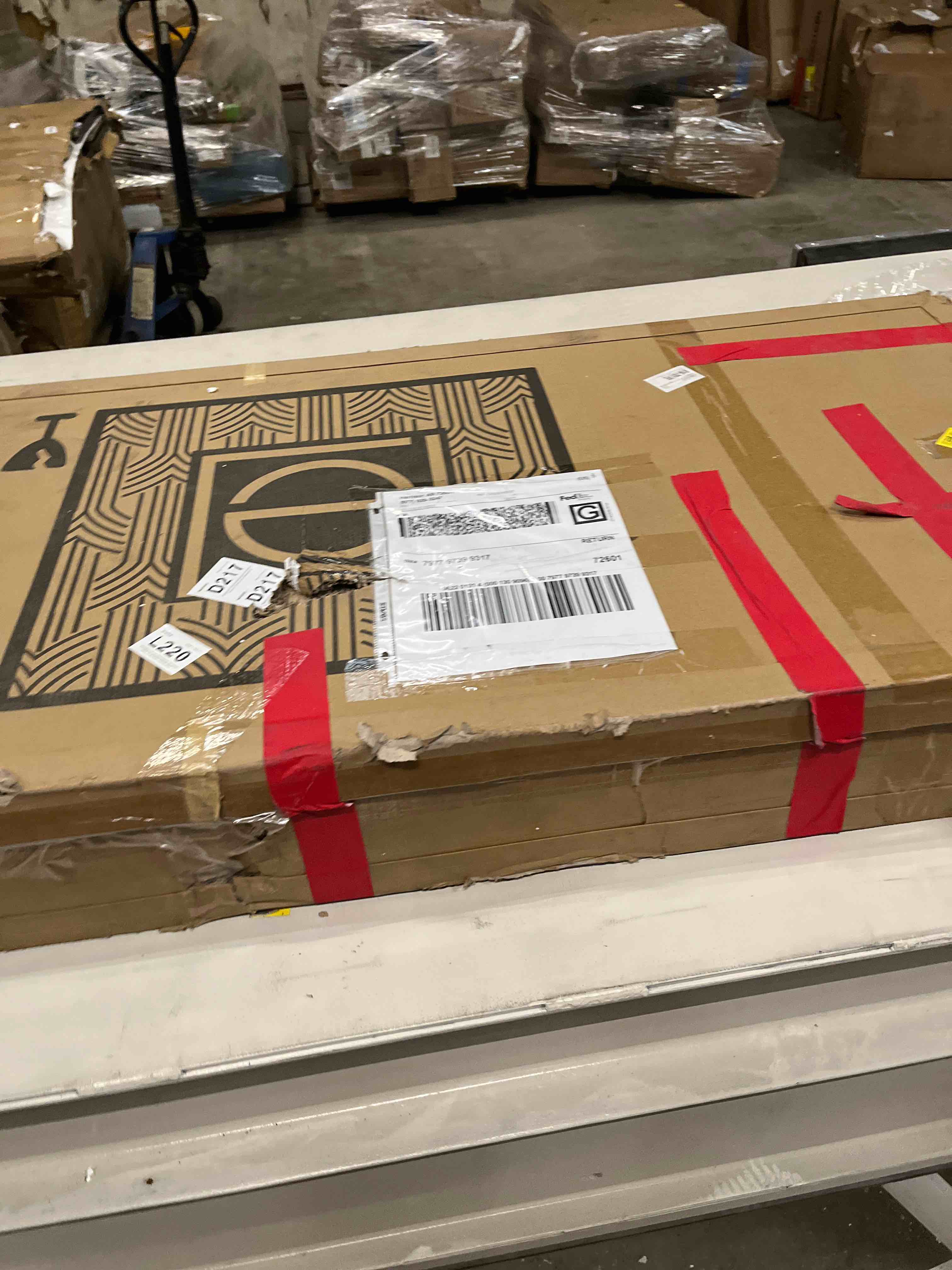 Condition photo showing As Is for Stillings Modern & Contemporary Beveled Full Length Mirror