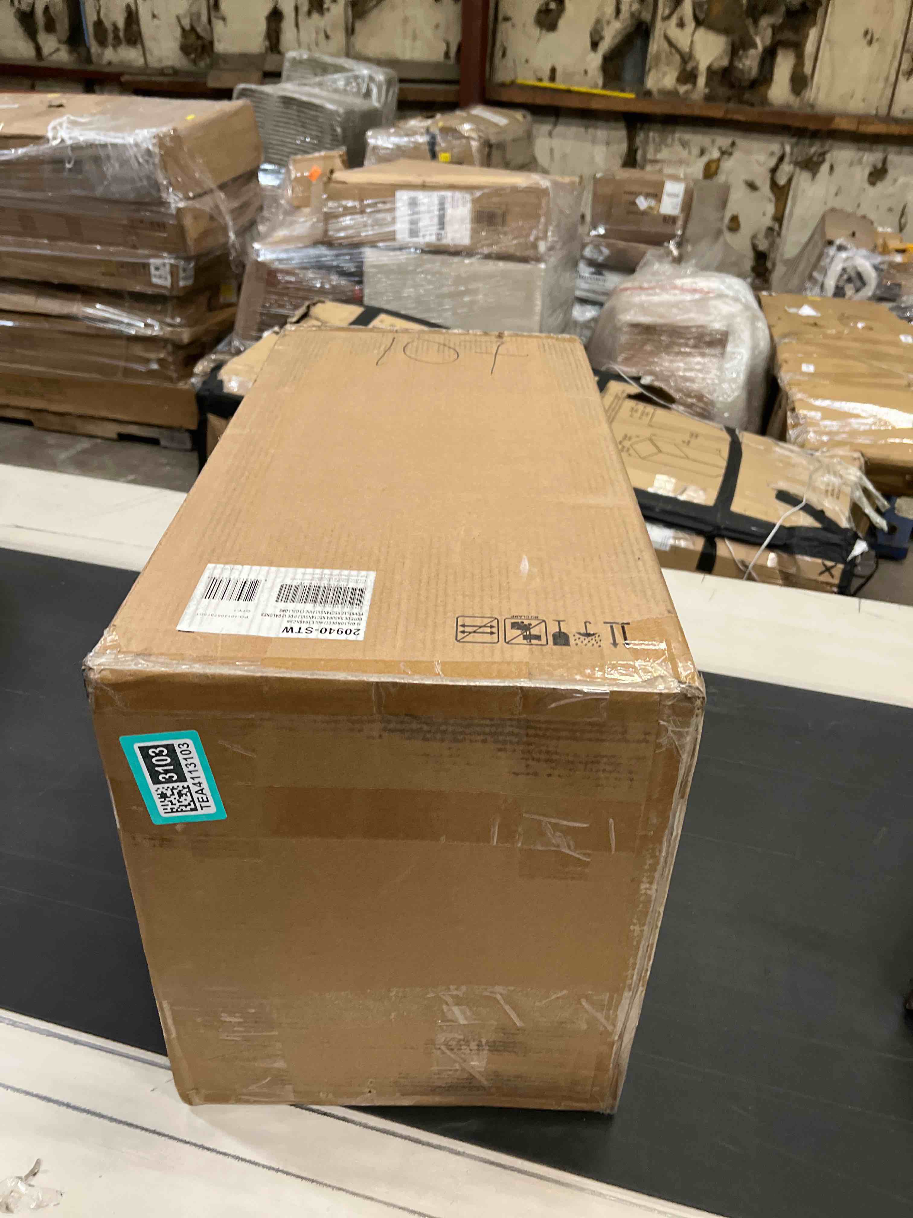 Condition photo showing As Is for Reset 13 Gallon Kitchen Trash Can, Stainless Steel Hand Free Step Trash Can with Quiet-Close Lid