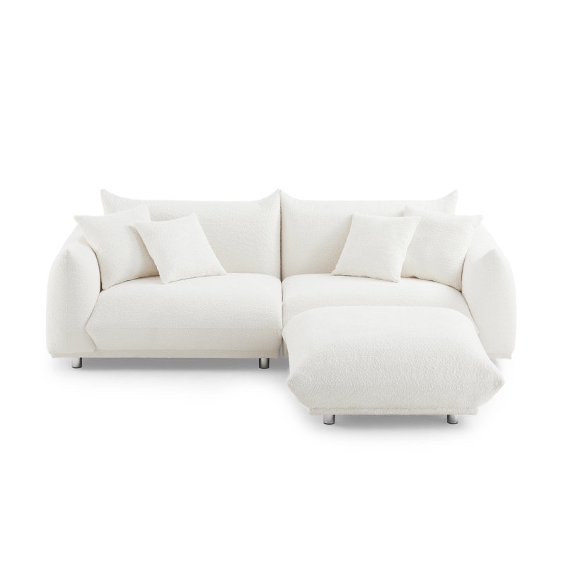 Chris 3Seater Sofa Left Side Gray Boucle