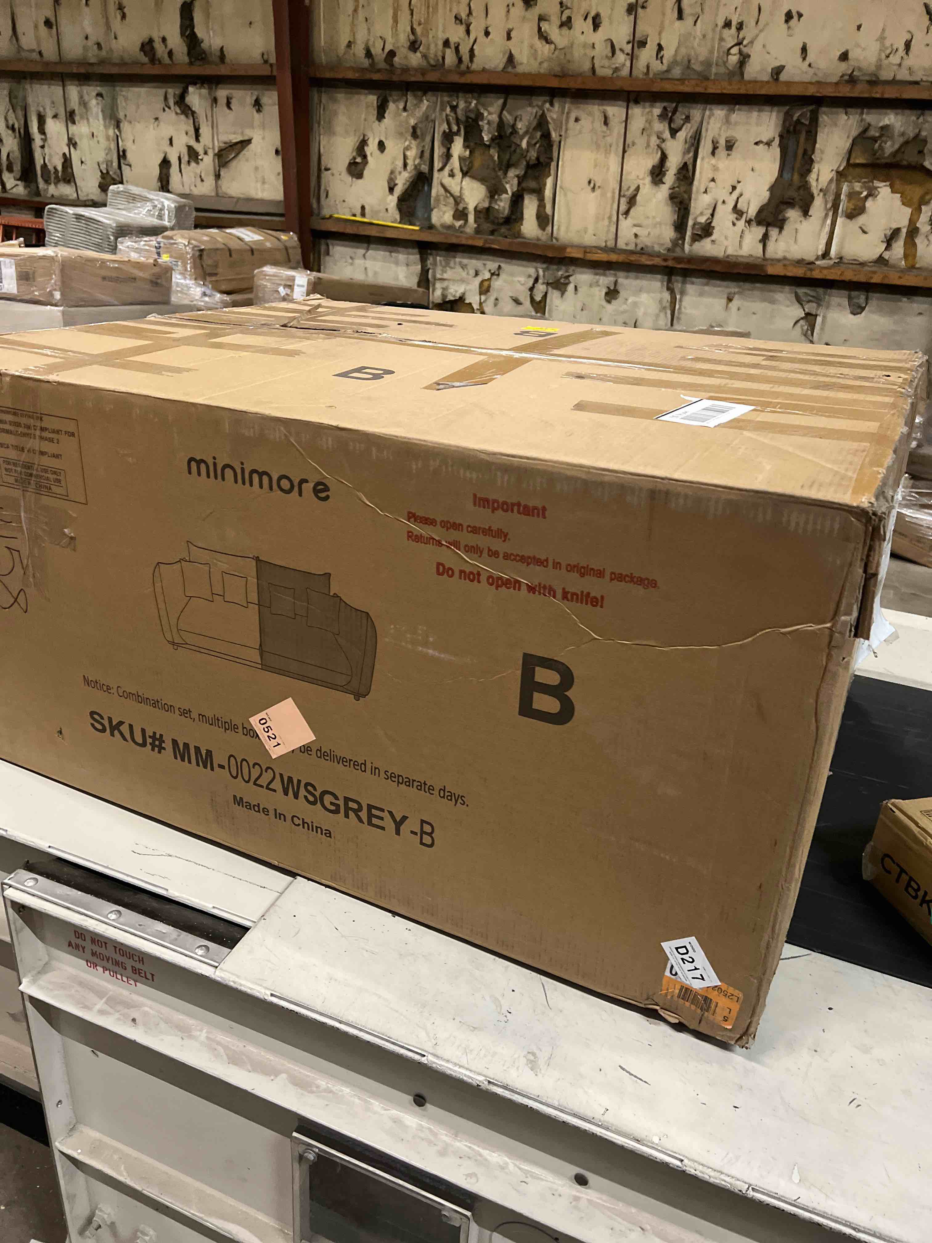 Condition photo showing As Is for Chris 3Seater Sofa Left Side Gray Boucle